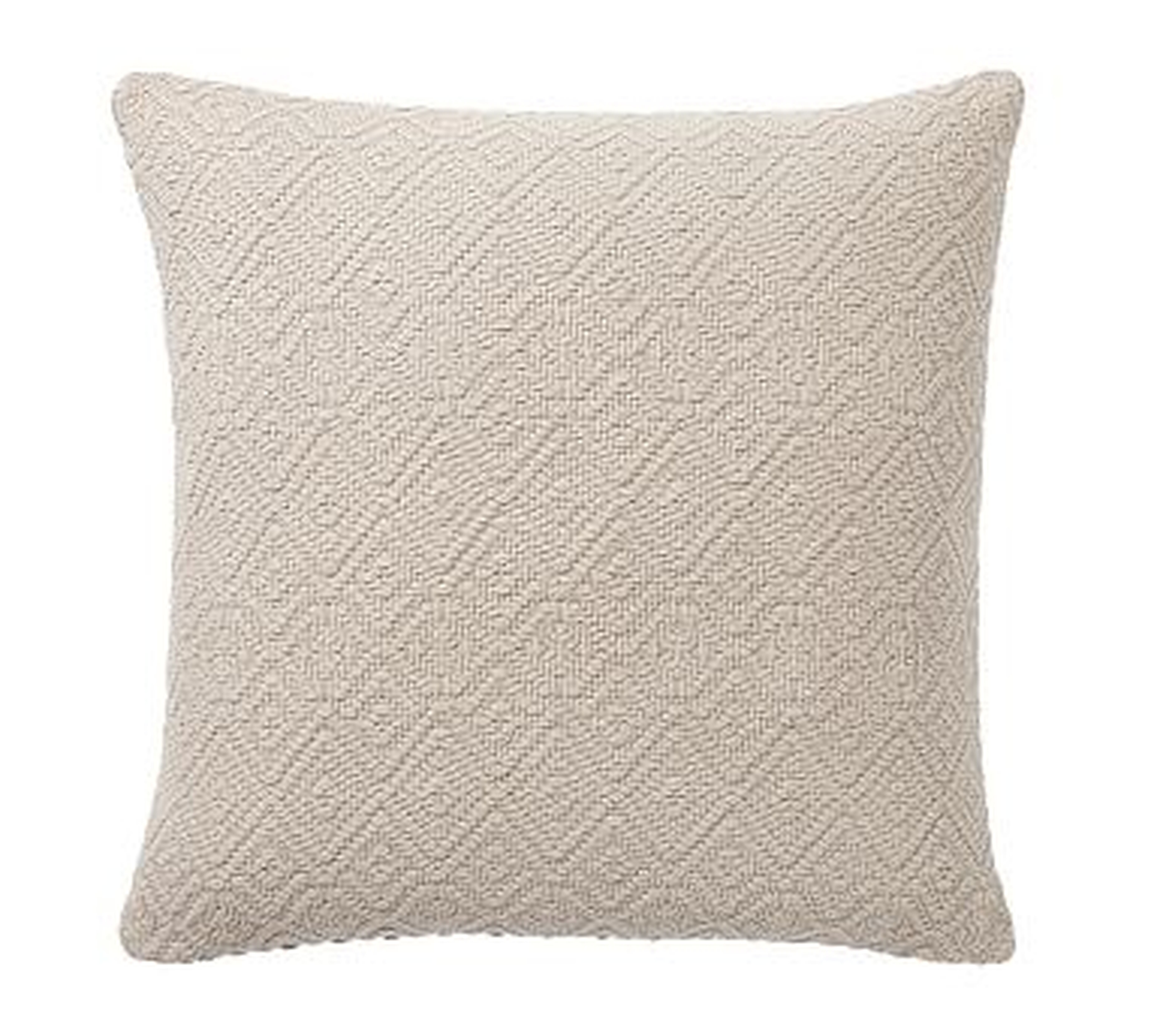 Washed Diamond Pillow Cover, 20", Flax - Pottery Barn