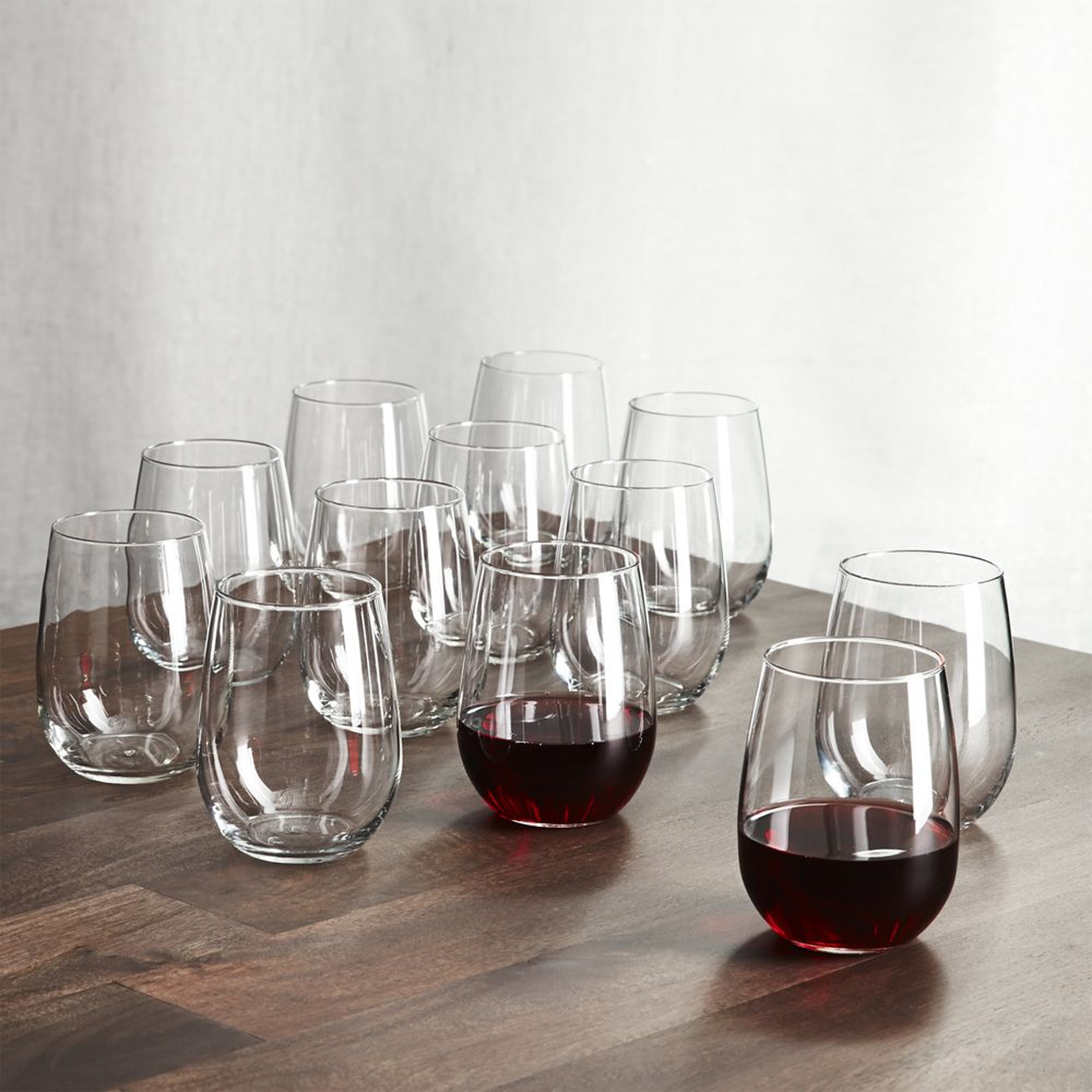 Aspen 17-Oz. Stemless Wine Glasses, Set of 12 - Crate and Barrel