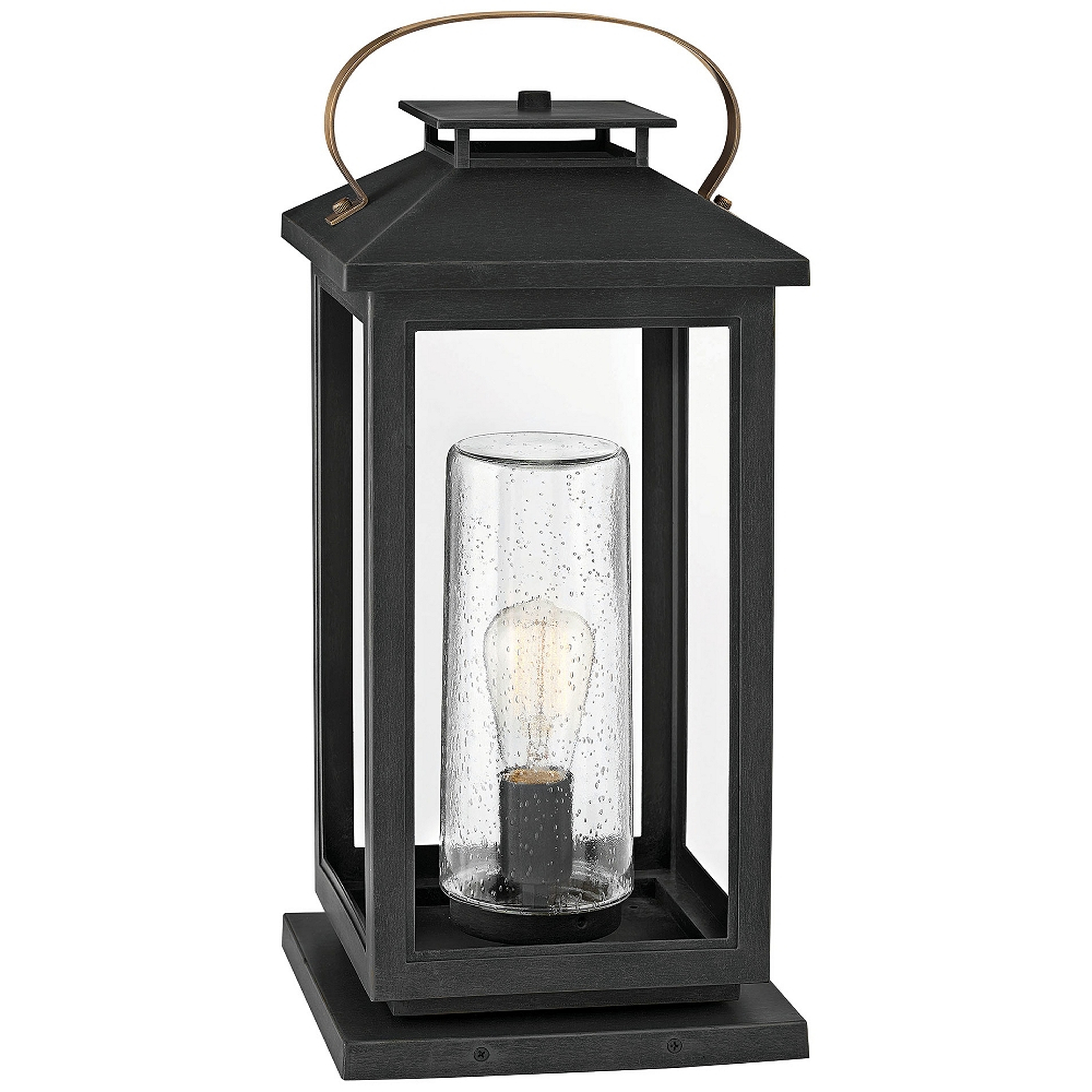 Hinkley Atwater 21 1/2" High Black Glass Outdoor Lantern - Style # 63J90 - Lamps Plus