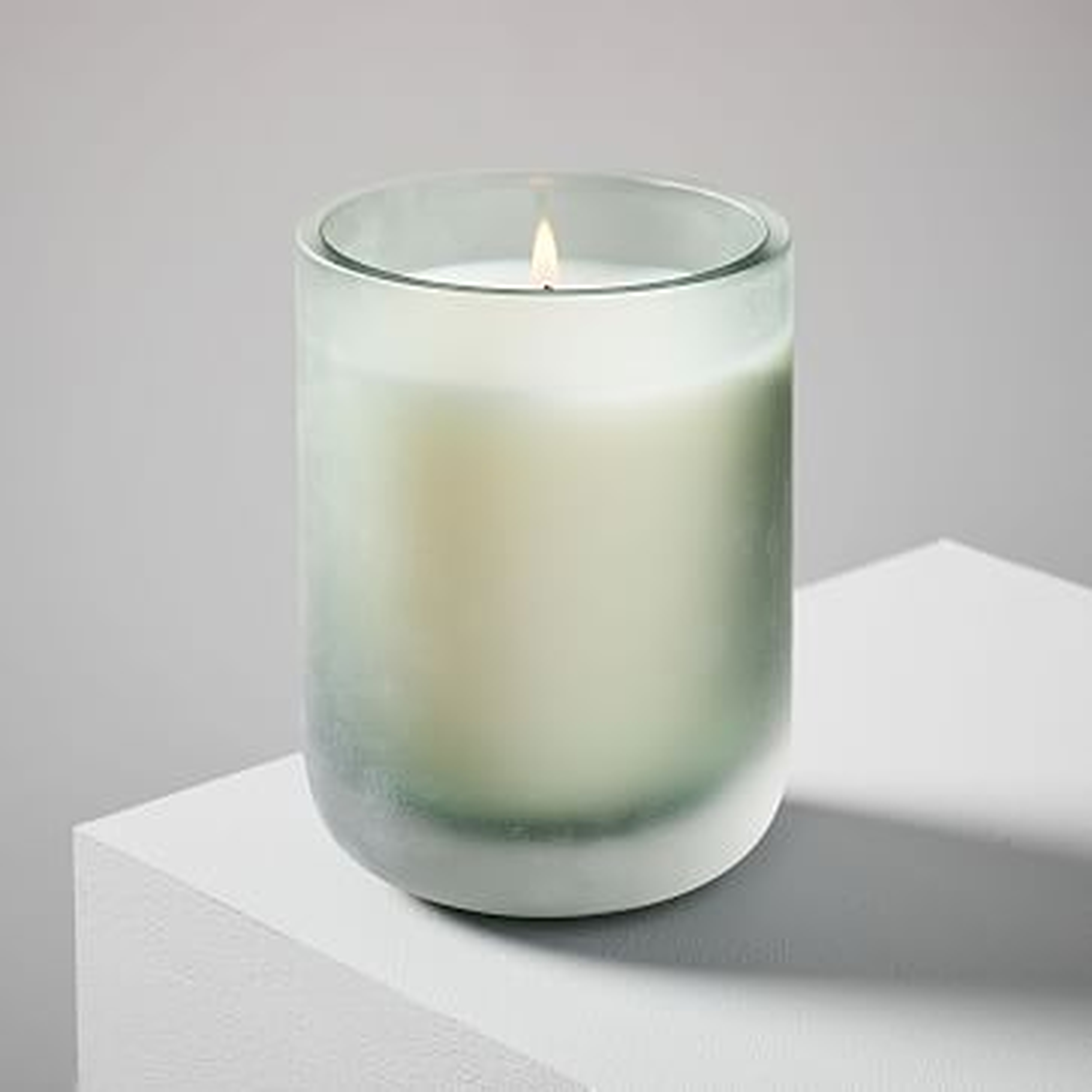 Modern Glass Candle, Teal, Vetiver + Encens - West Elm