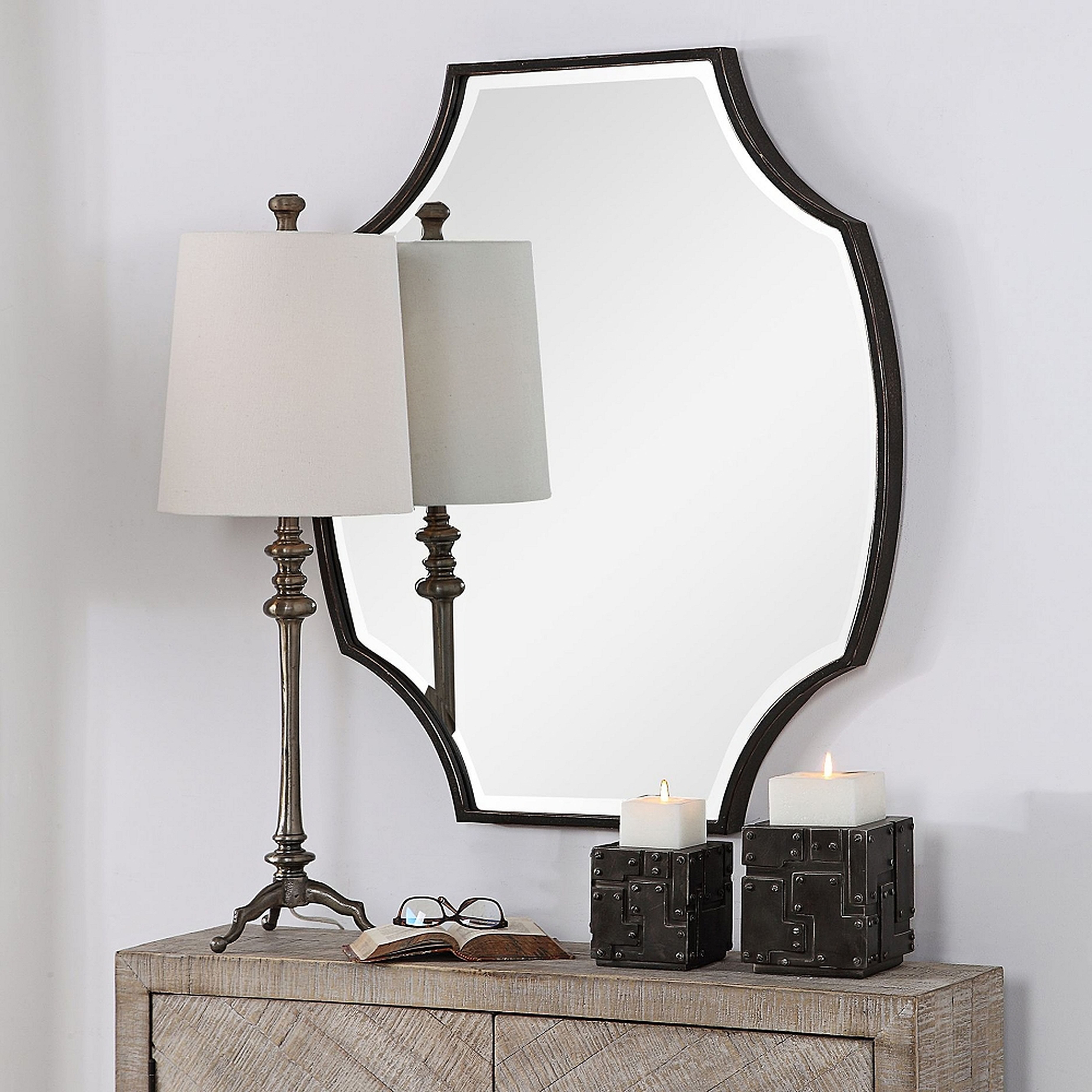 Uttermost Ulalia Dark Bronze 30 3/4" x 36 1/4" Wall Mirror - Style # 68R53 - Lamps Plus