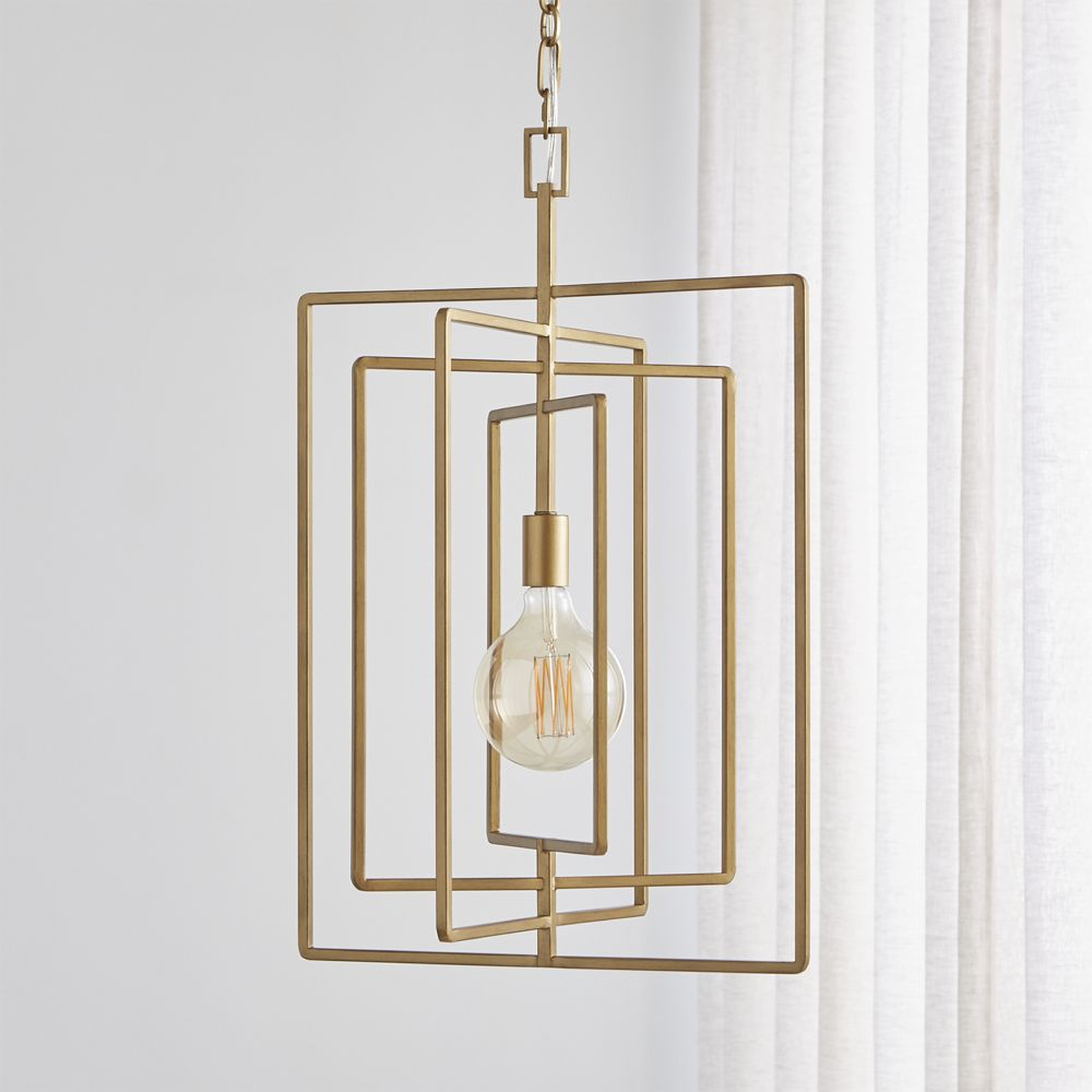 Pivot Brass Caged Pendant Light - Crate and Barrel