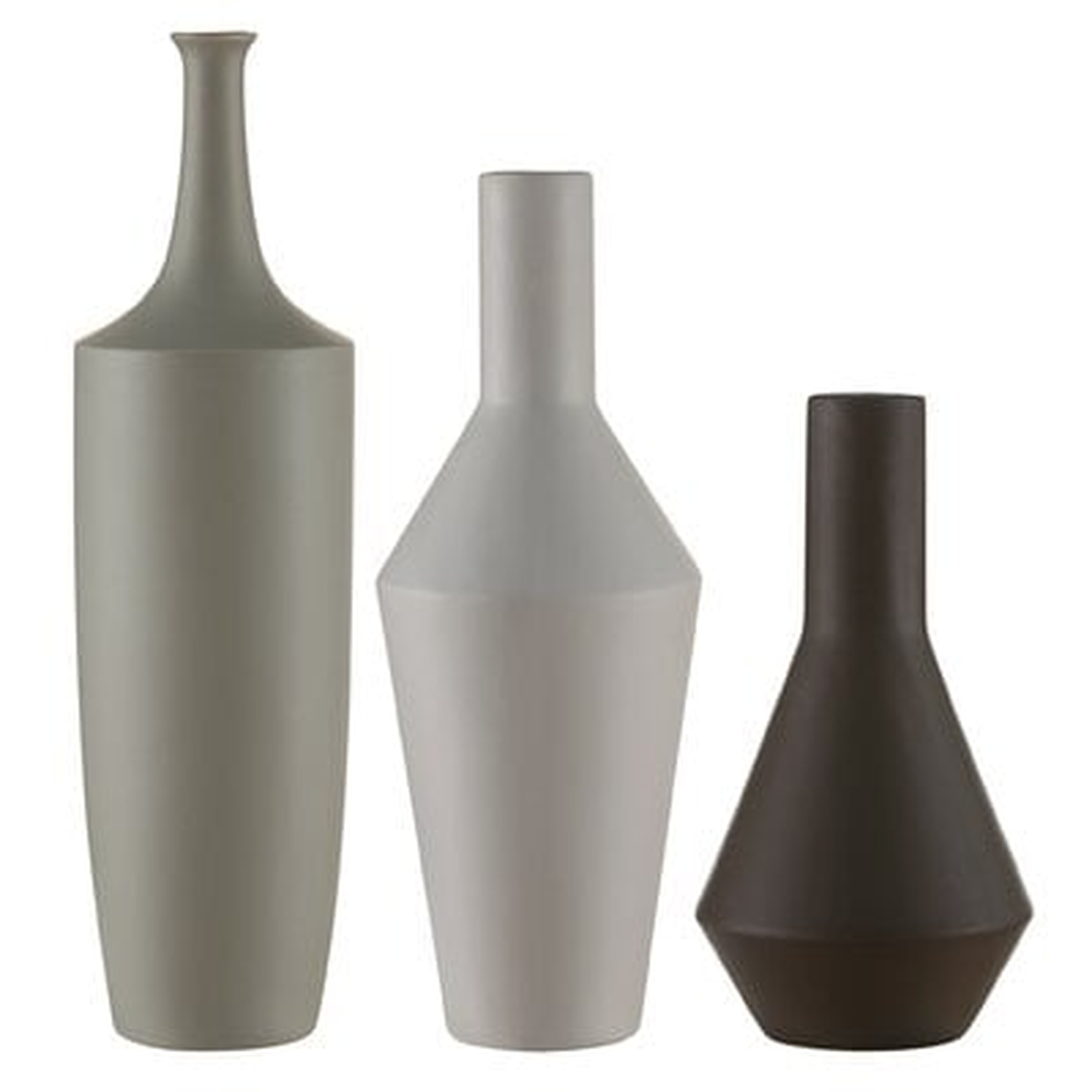 Charlbury Bottles, Set of 3 with Glazed Ceramic Finish - Wayfair