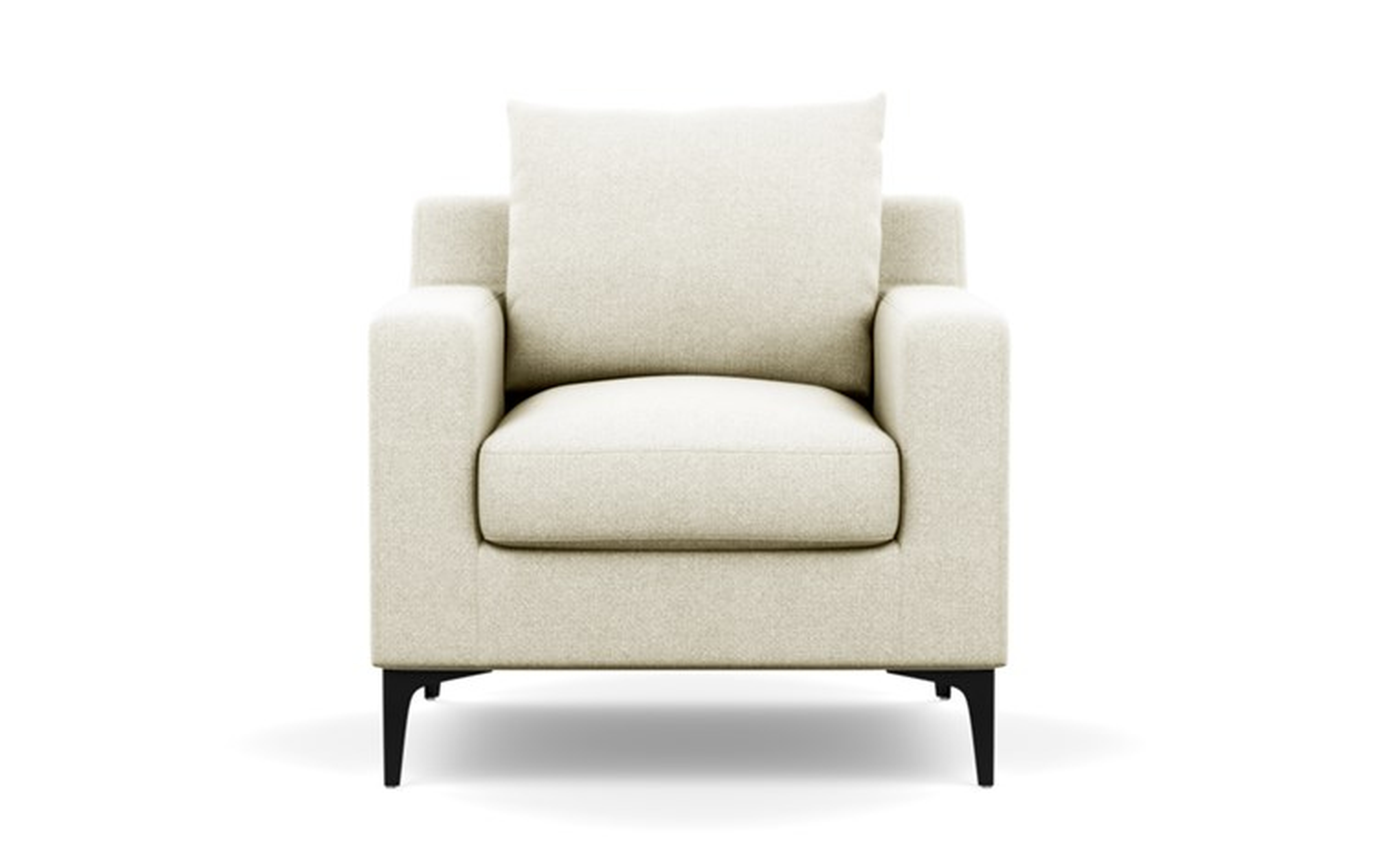 Sloan Petite Chair with White Vanilla Fabric and Matte Black legs - Interior Define