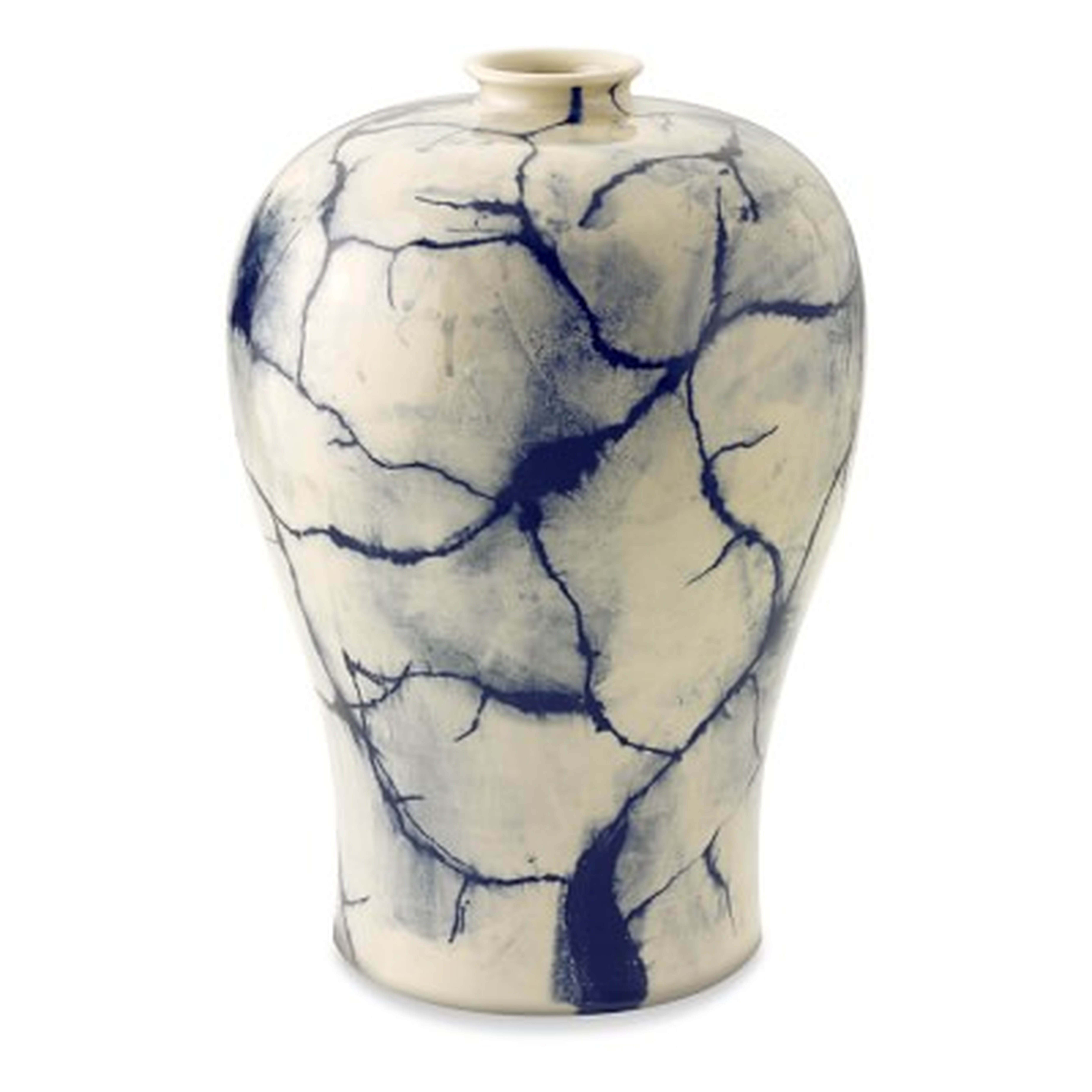 Marbleized Ceramic Vessel, Medium, Navy - Williams Sonoma