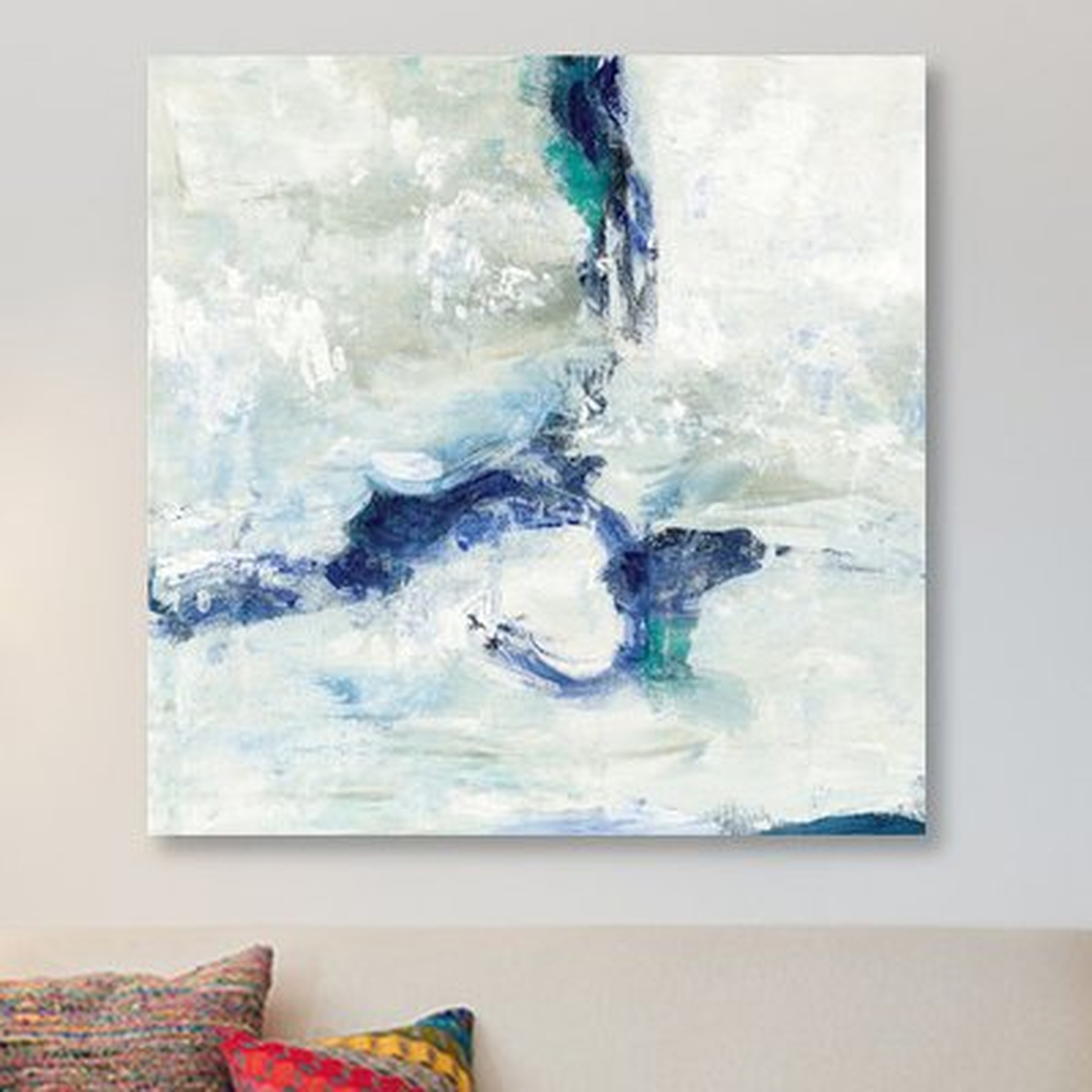 'White and Blue' Painting Print on Canvas - Wayfair