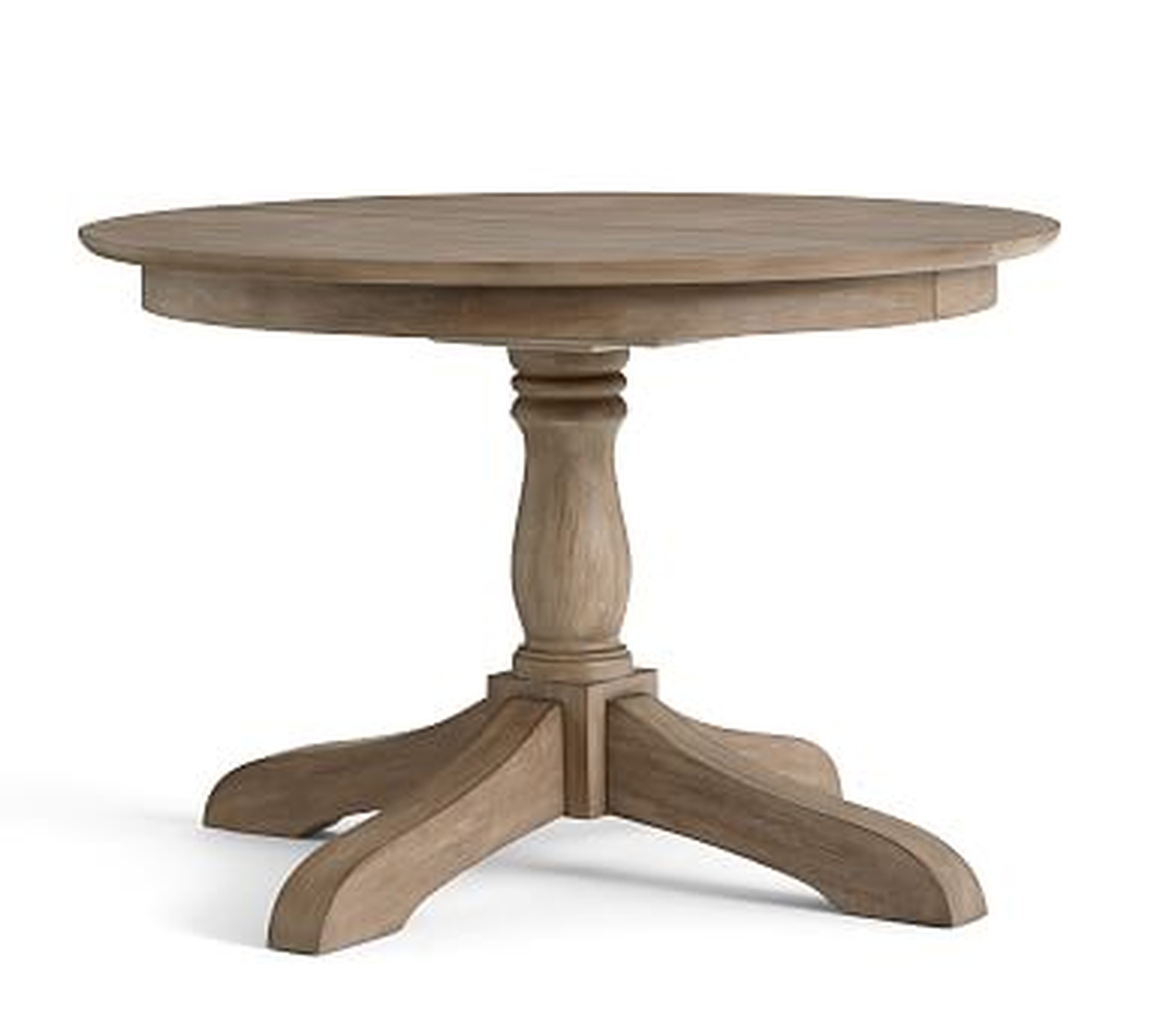 Owen Extending Pedestal Dining Table, 45" - 62" L, Weathered Gray - Pottery Barn