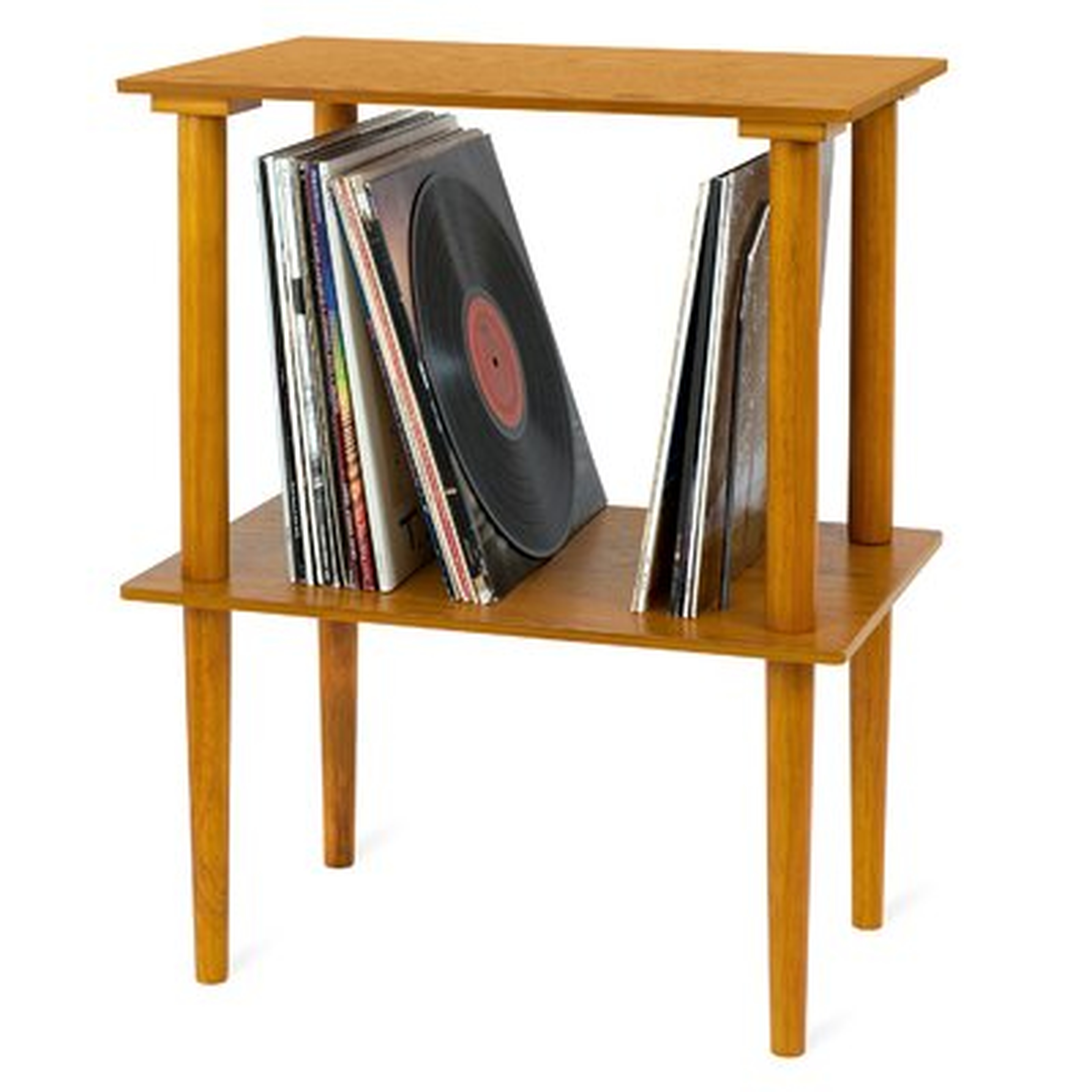 Wooden Record Multimedia Shelf - Wayfair