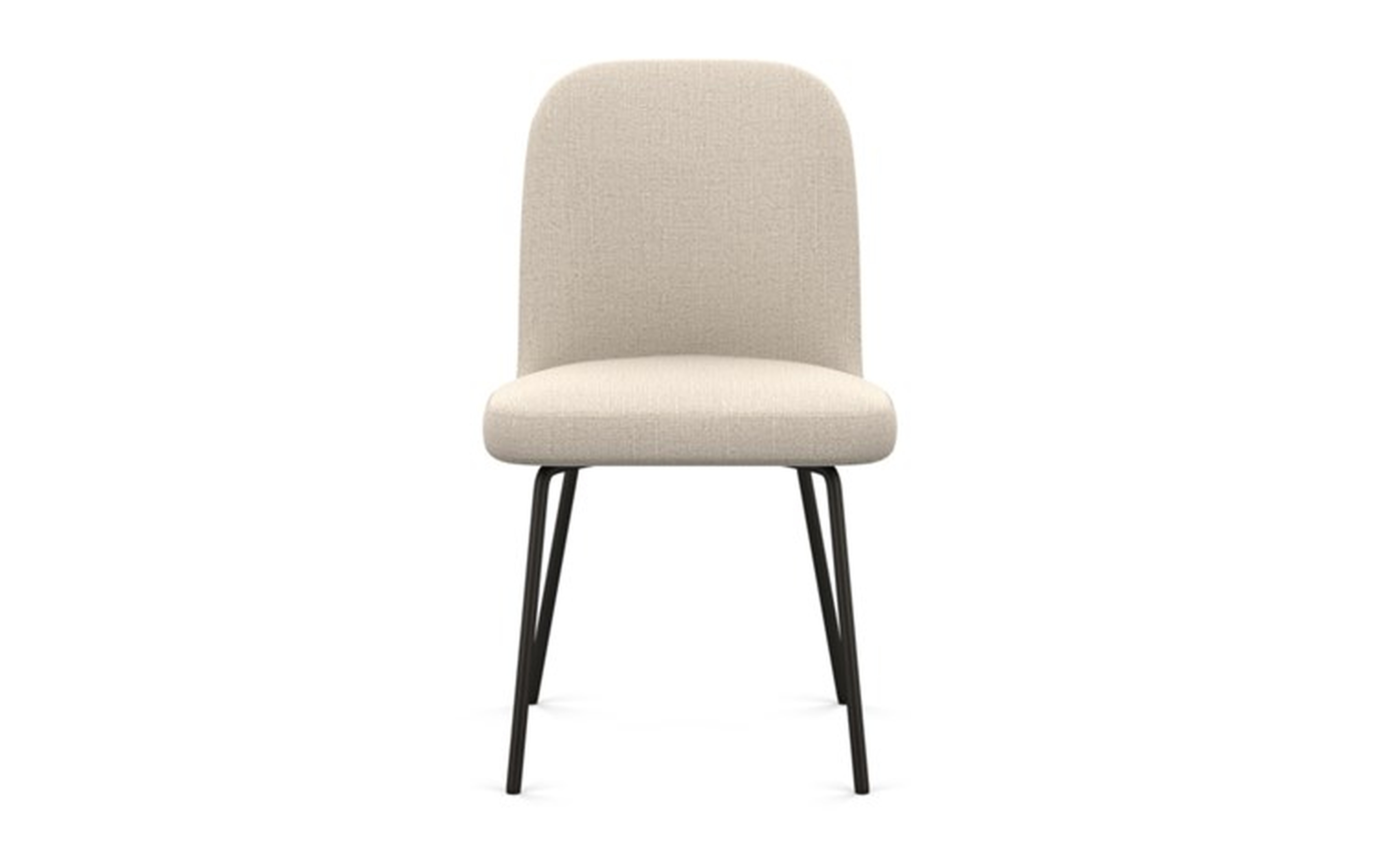 Dylan Dining Chair with Natural Fabric and Matte Black legs - Interior Define