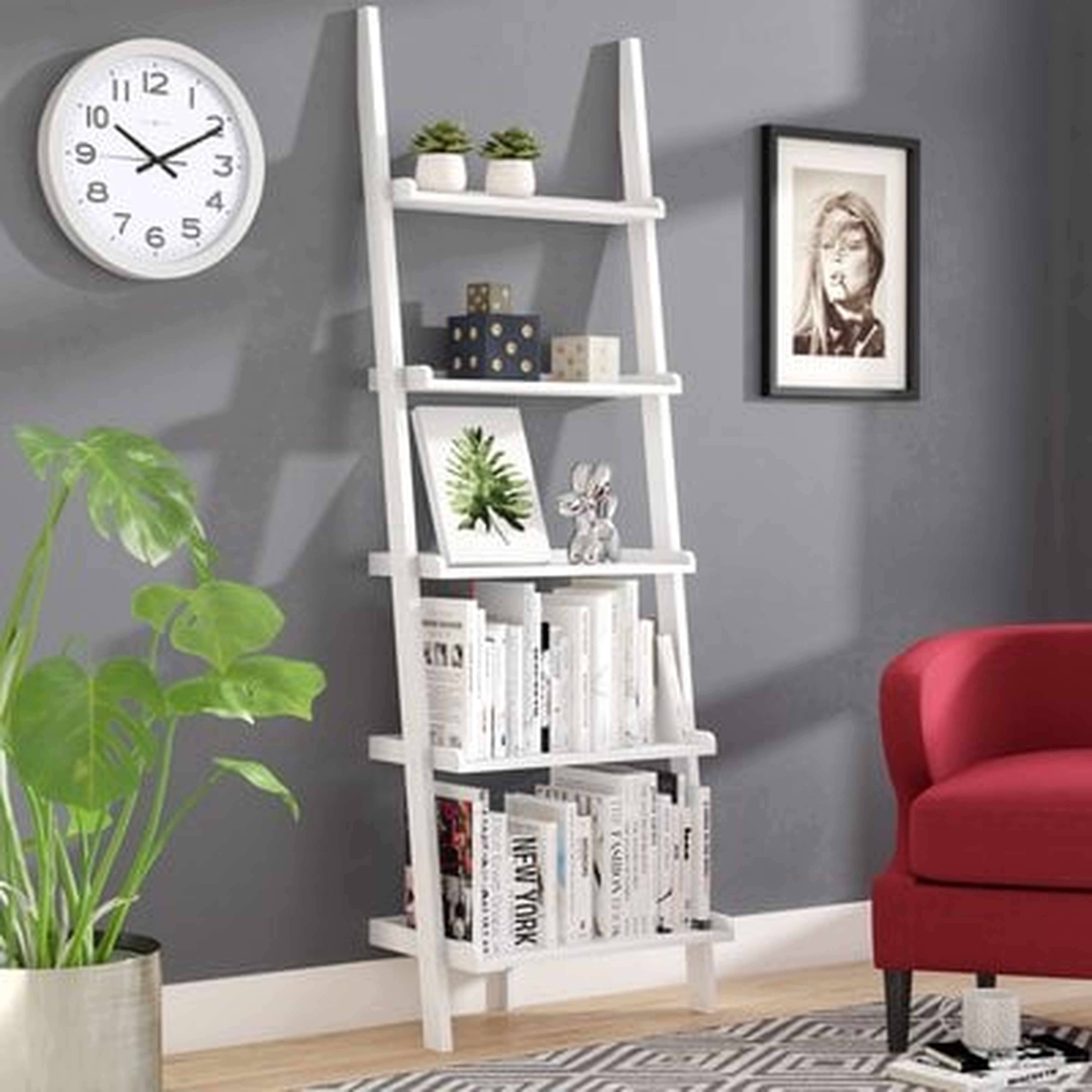 Gilliard Ladder Bookcase - White - Wayfair