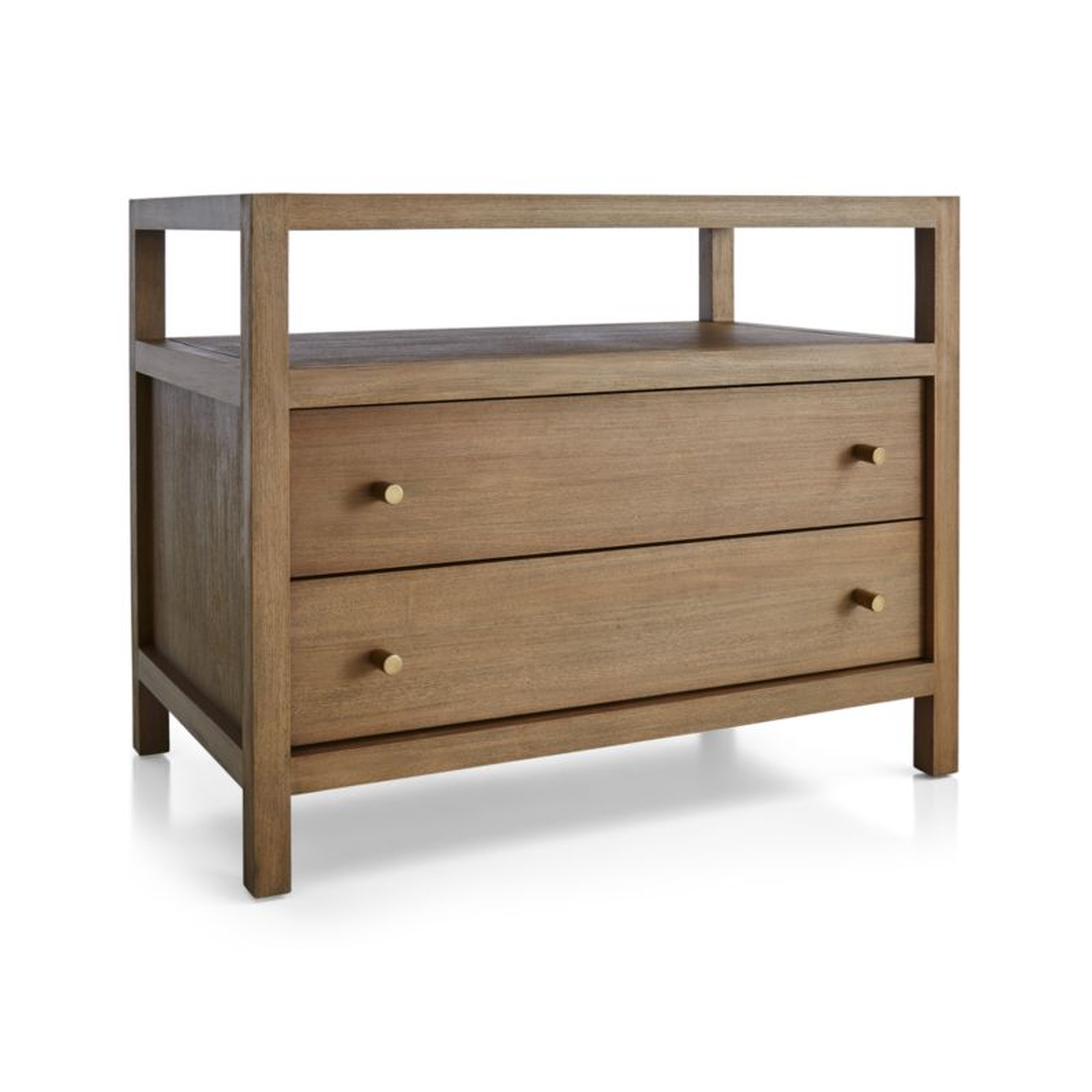 Keane Solid Wood Charging Nightstand, Driftwood - Crate and Barrel