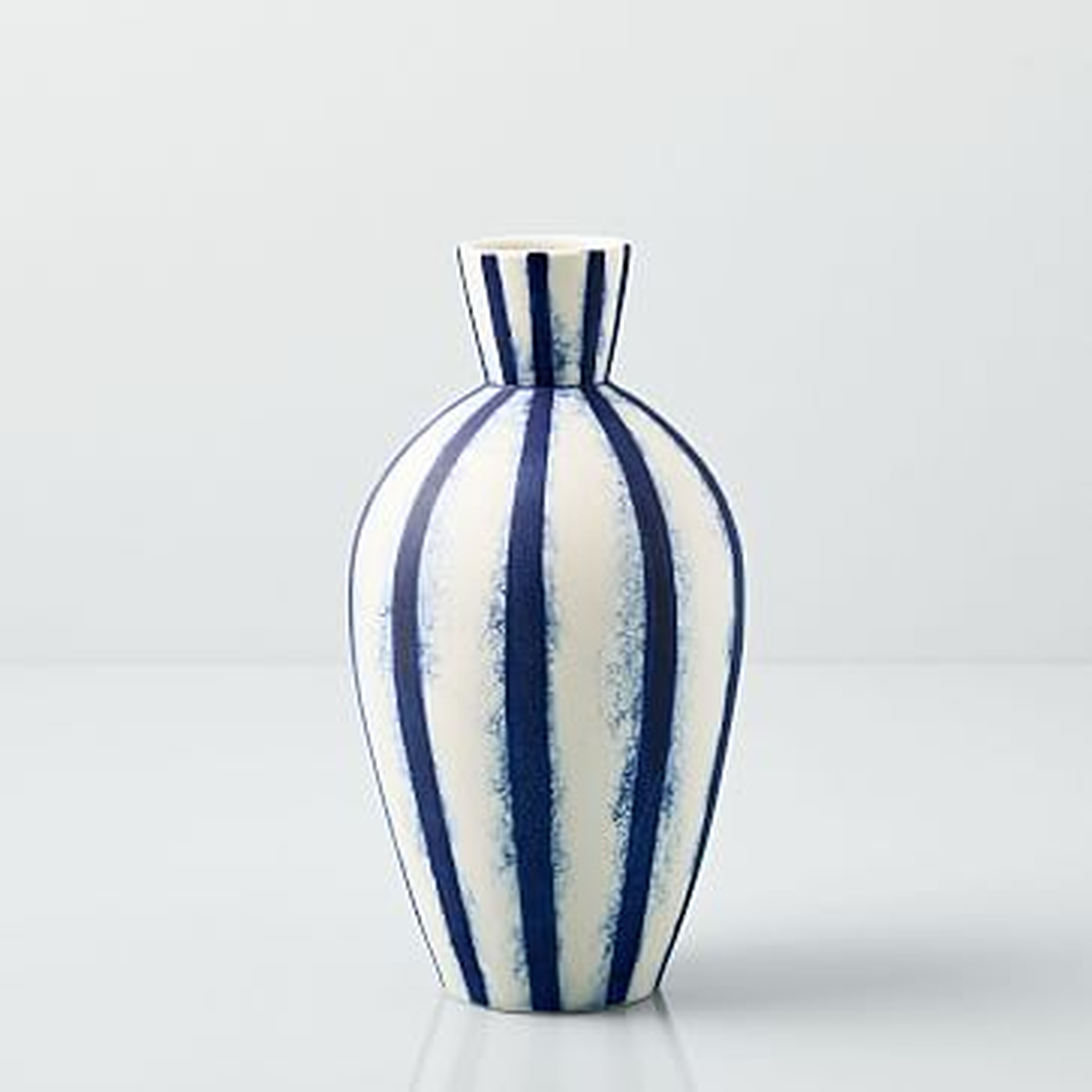 Abstract Indigo Vase, Small Stripe, 11" - West Elm