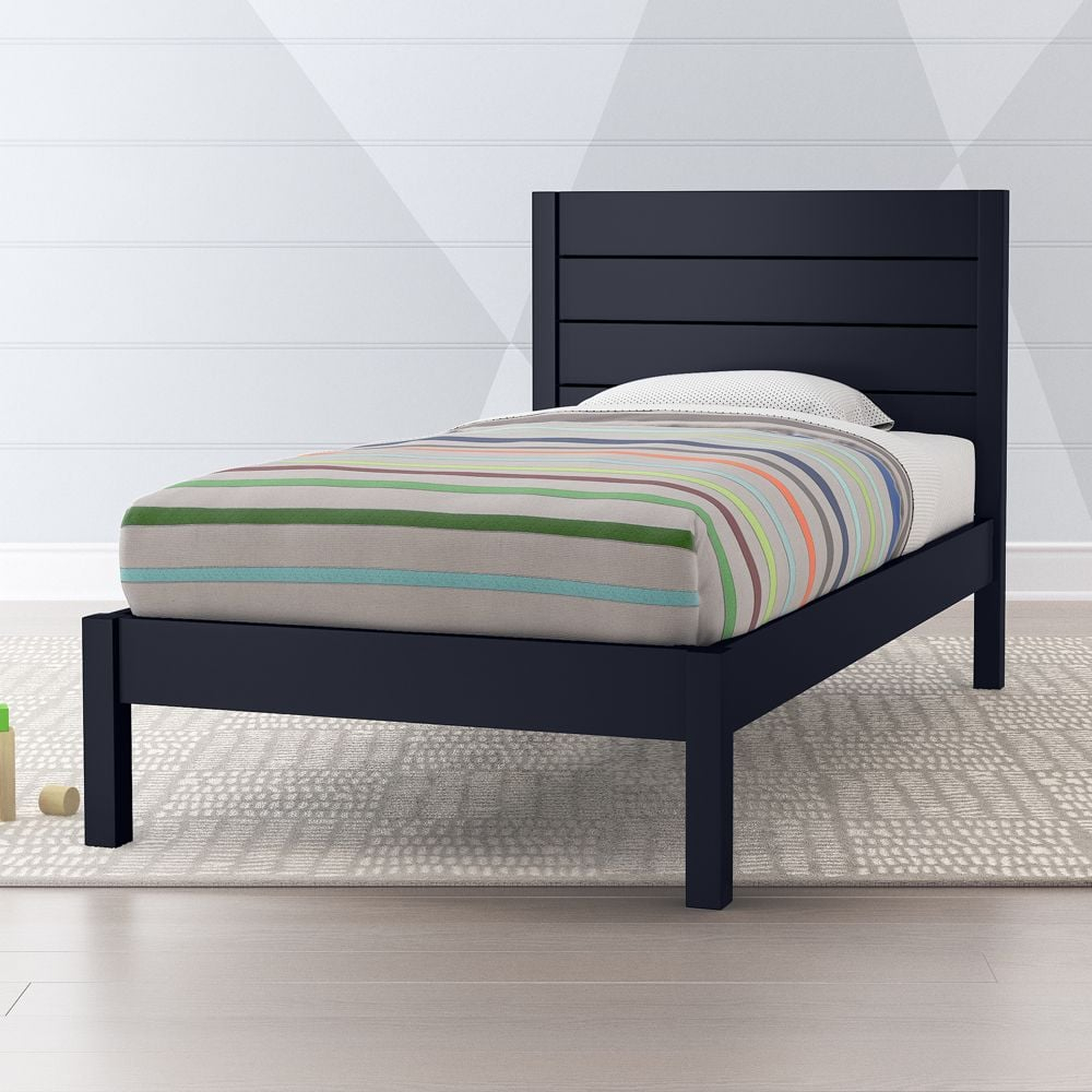 Parke Navy Blue Twin Bed - Crate and Barrel