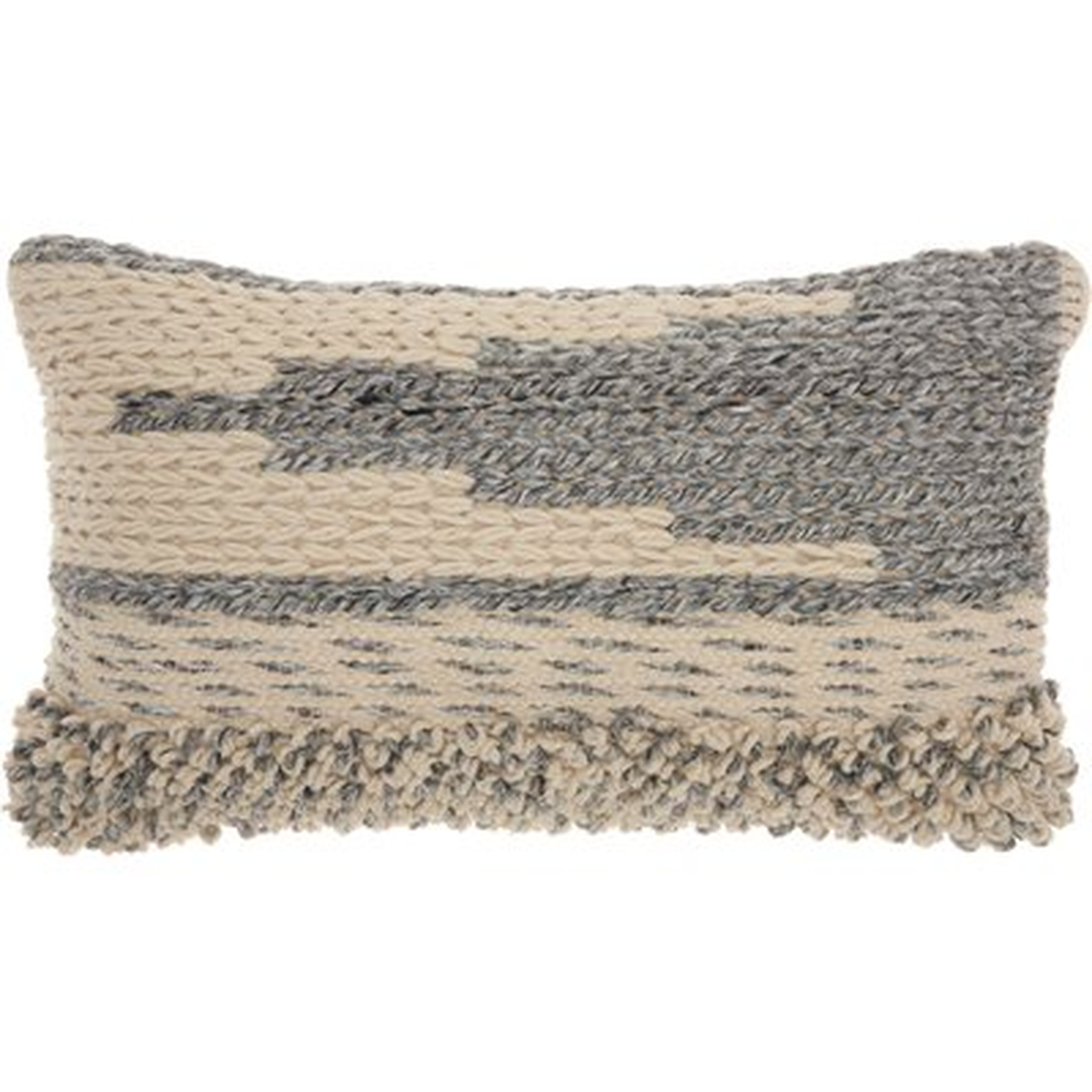 Ellijay Bohemian Textured Wool/Cotton Throw Pillow - Wayfair