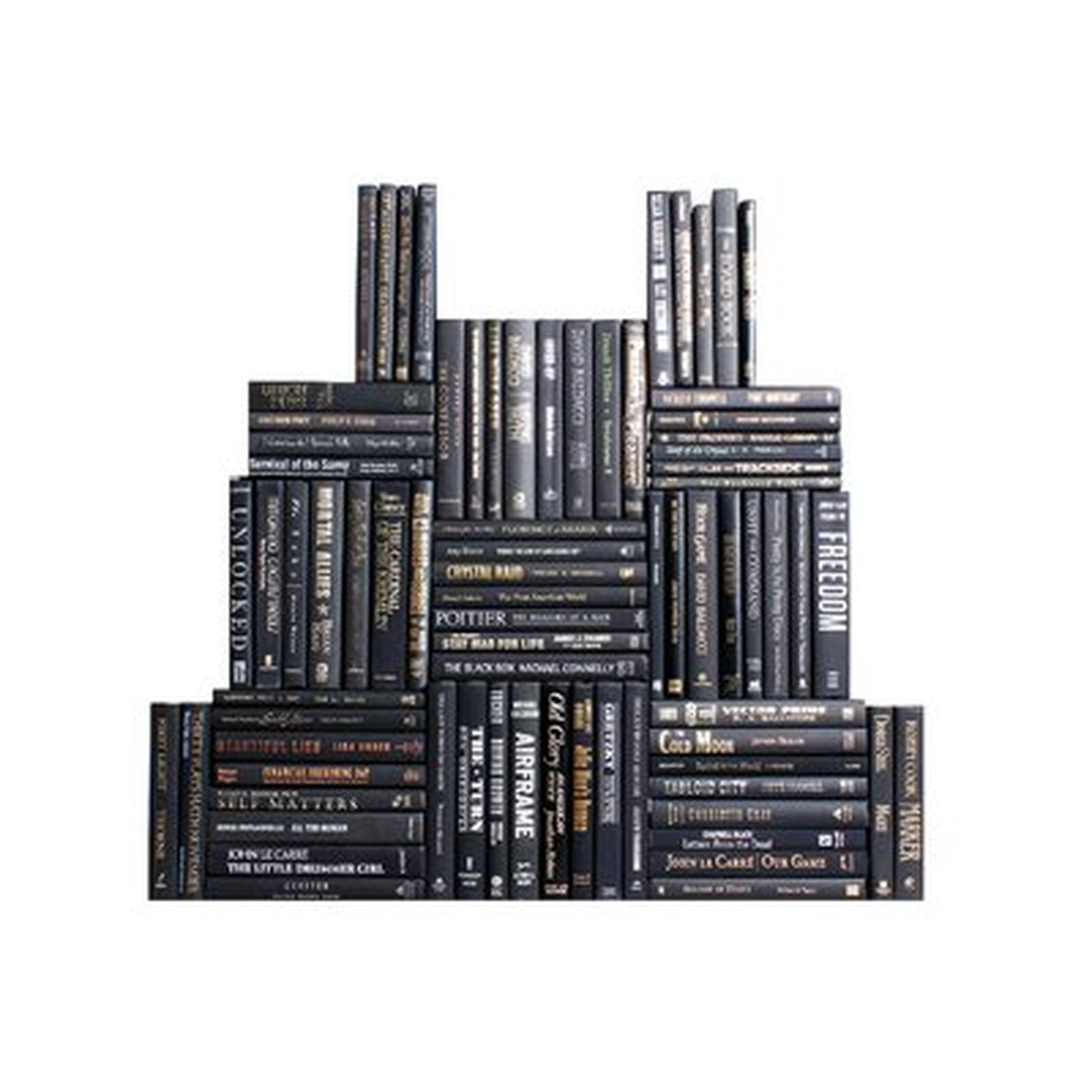 Authentic Decorative Books - By Color Modern Onyx Book Wall, Set of 75 (7.5 Linear Feet) - Wayfair