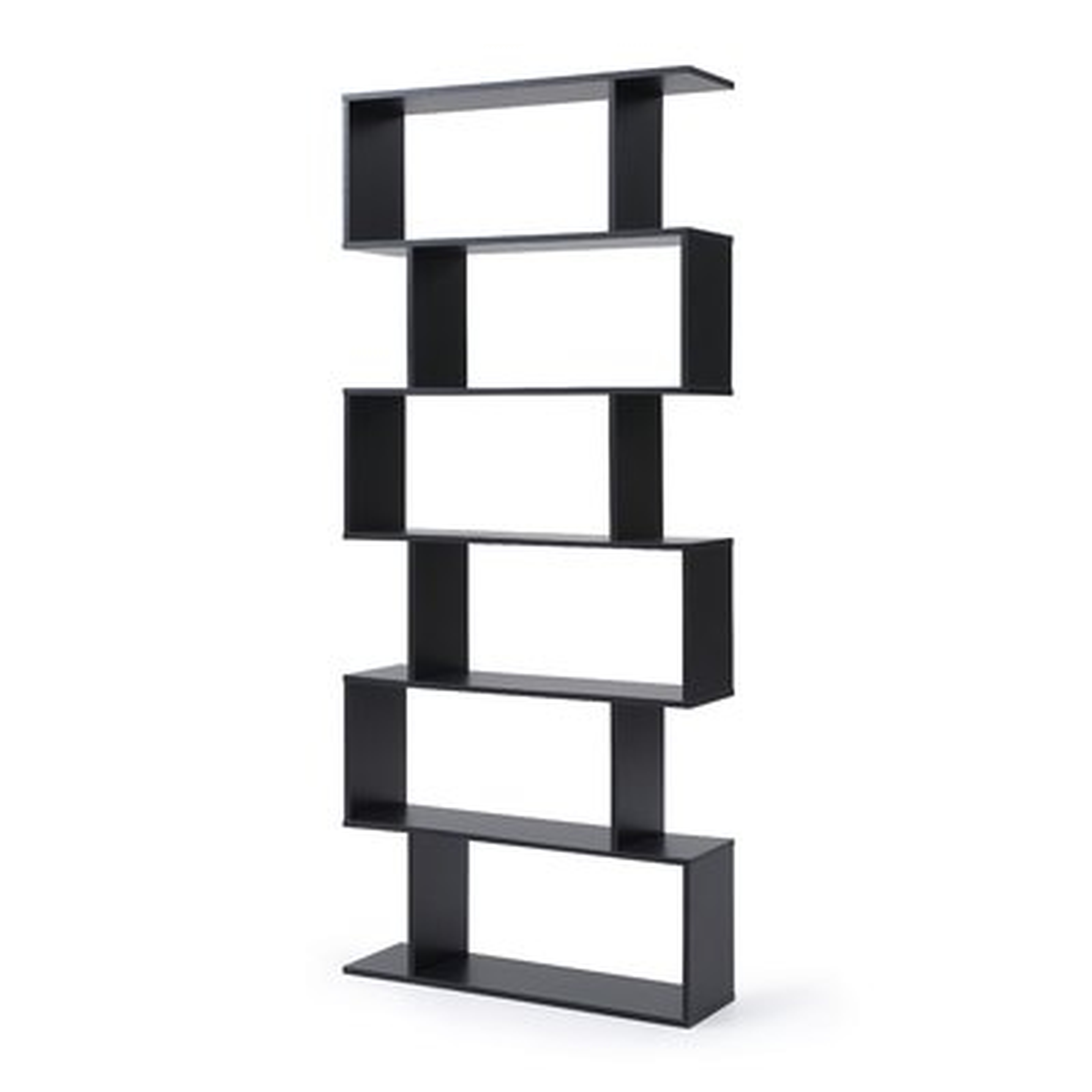 Deboer Staggered 6 Shelf Geometric Bookcase - Wayfair
