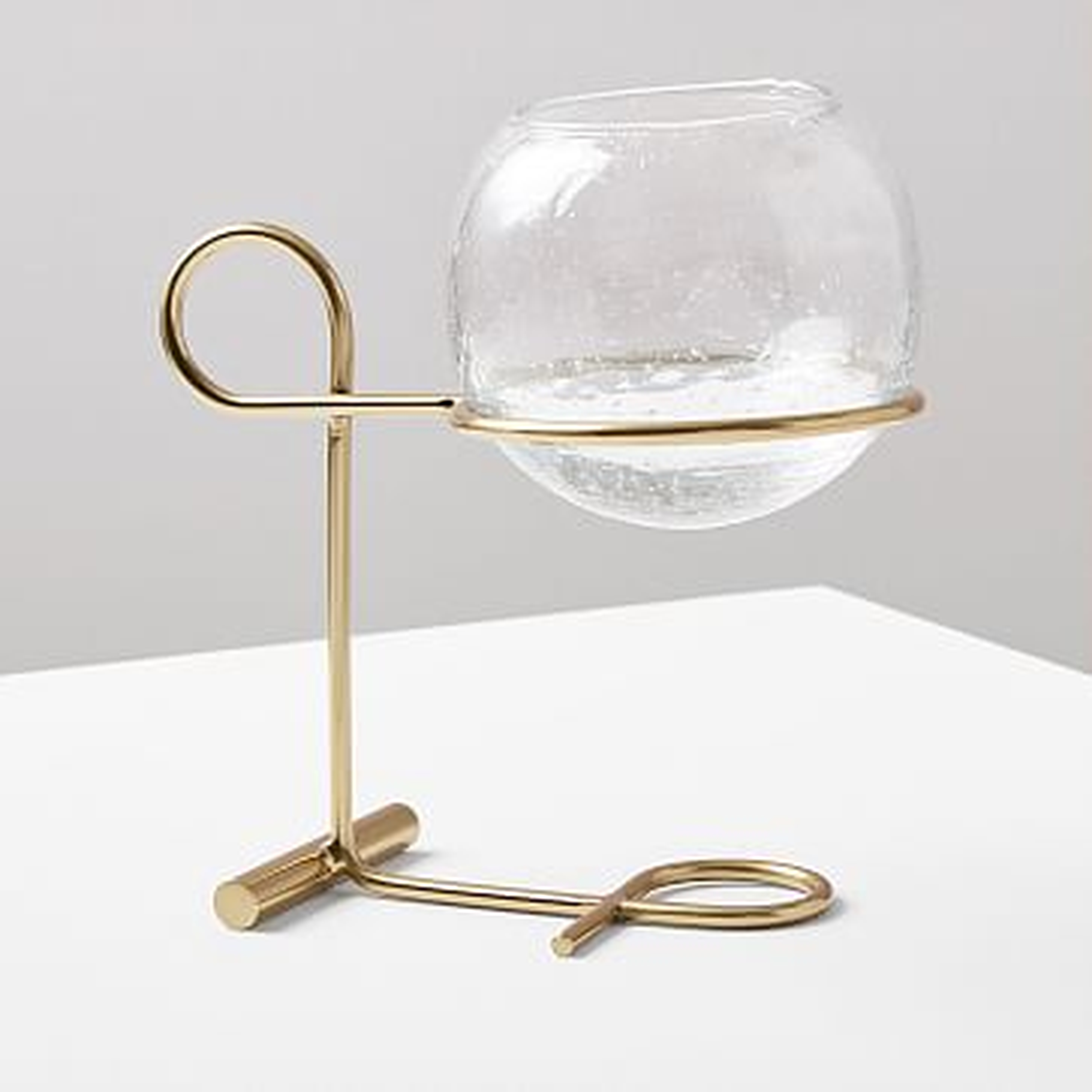Brass + Glass Globe Centerpiece Candleholder - West Elm