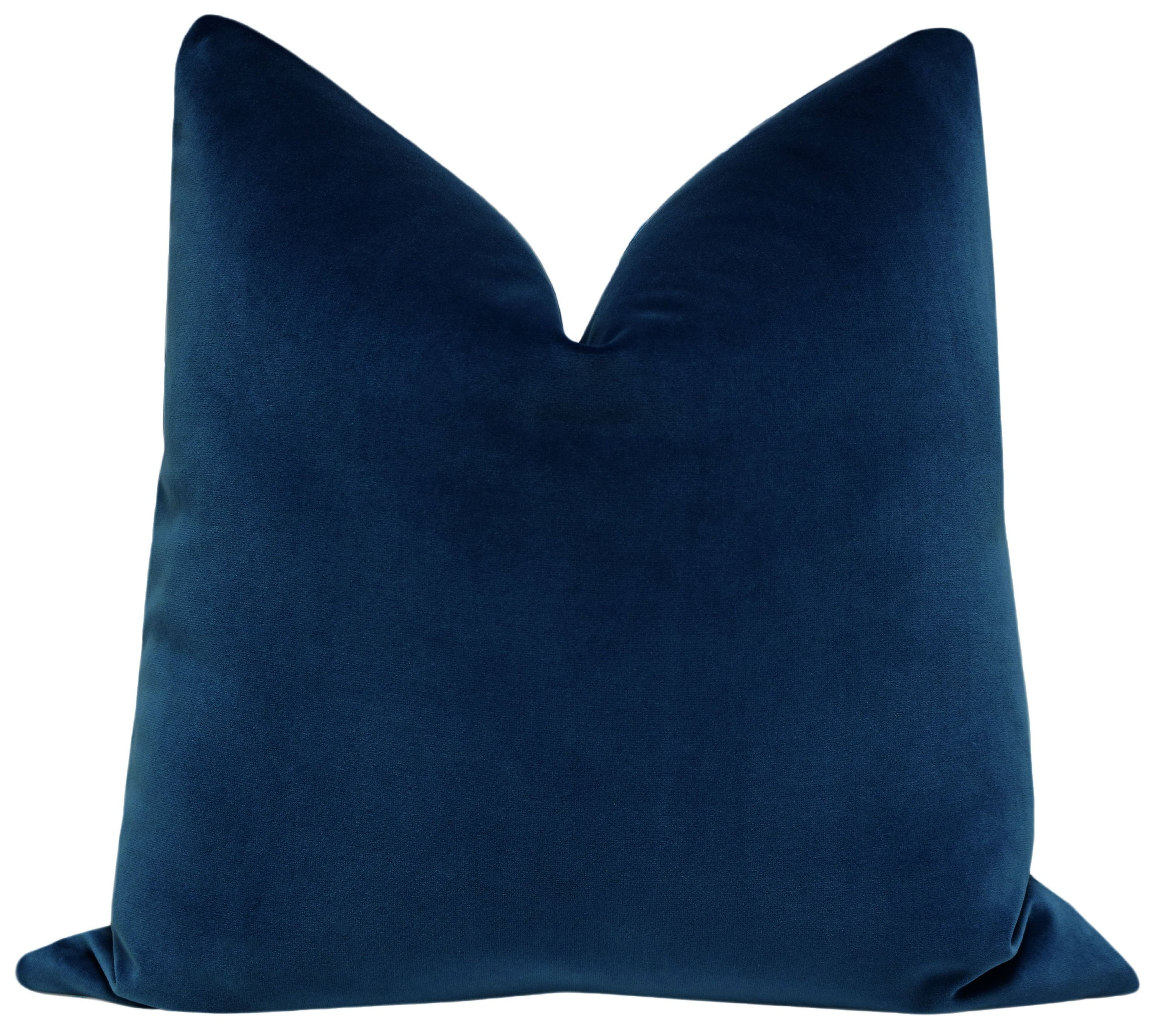 Classic Velvet Pillow Cover, Sapphire, 18" x 18" - Little Design Company