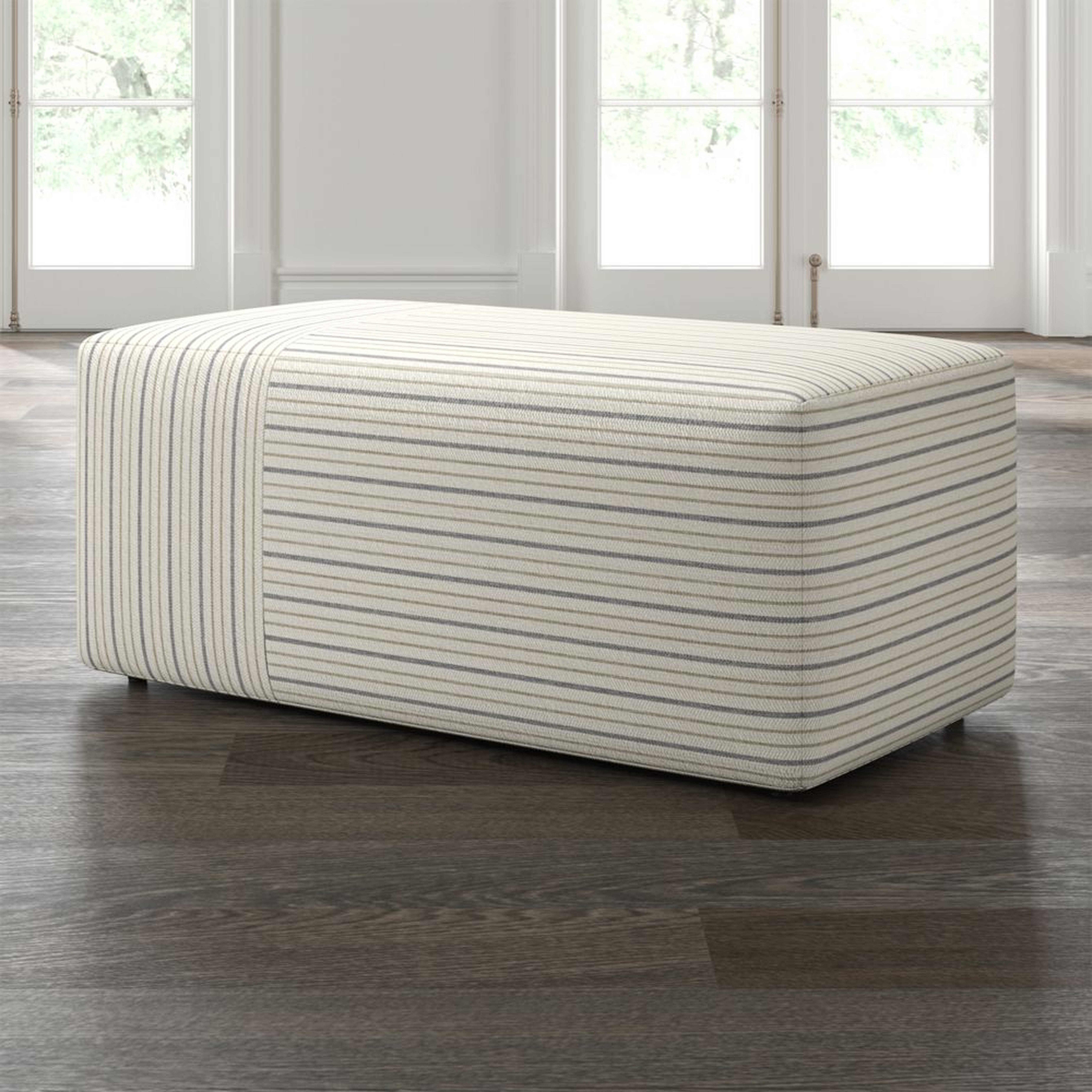 Tommi Rectangular Striped Ottoman - Crate and Barrel