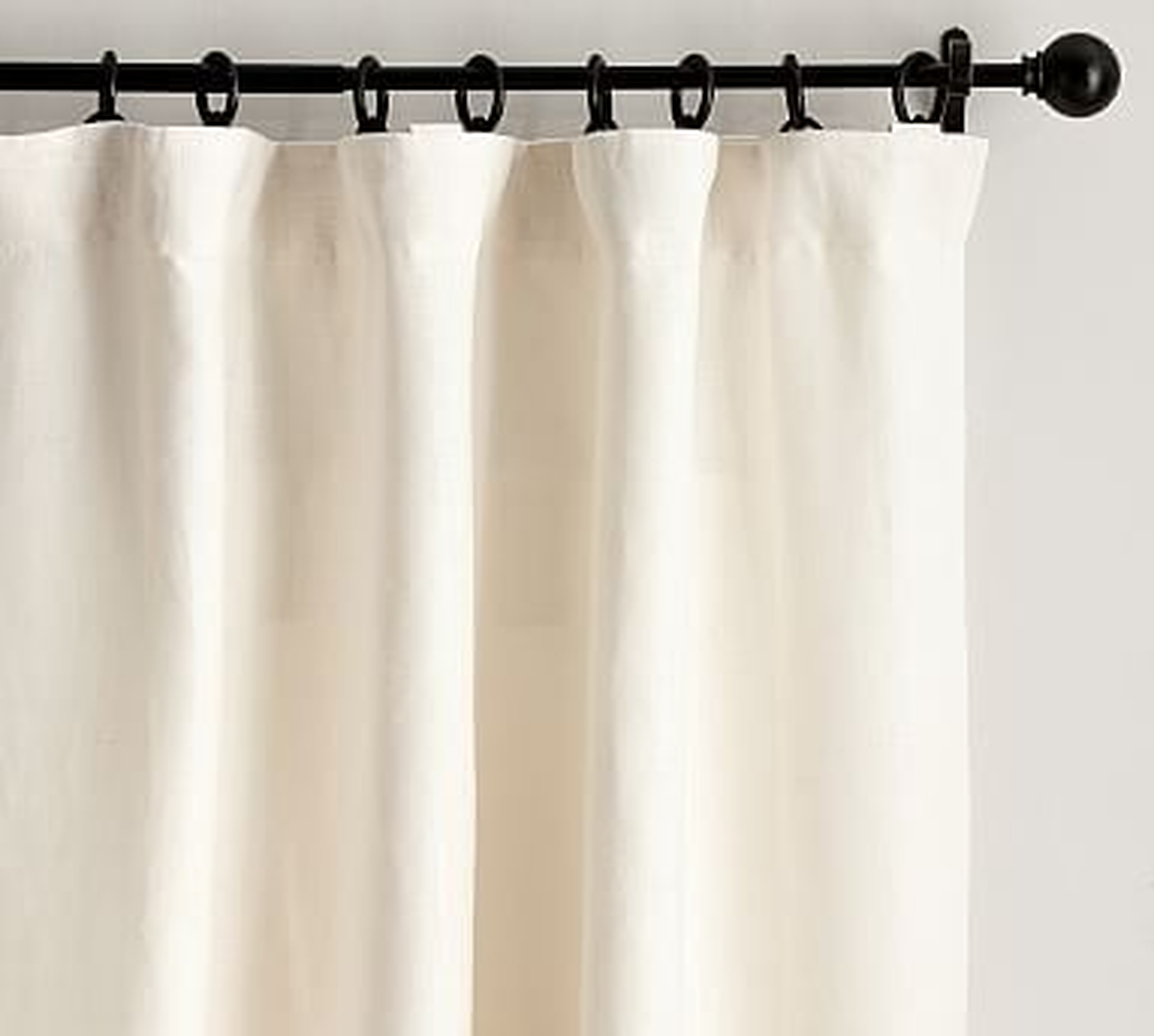 Belgian Linen Curtain Made with Libeco(TM) Linen, Unlined, 50 x 84", Ivory - Pottery Barn