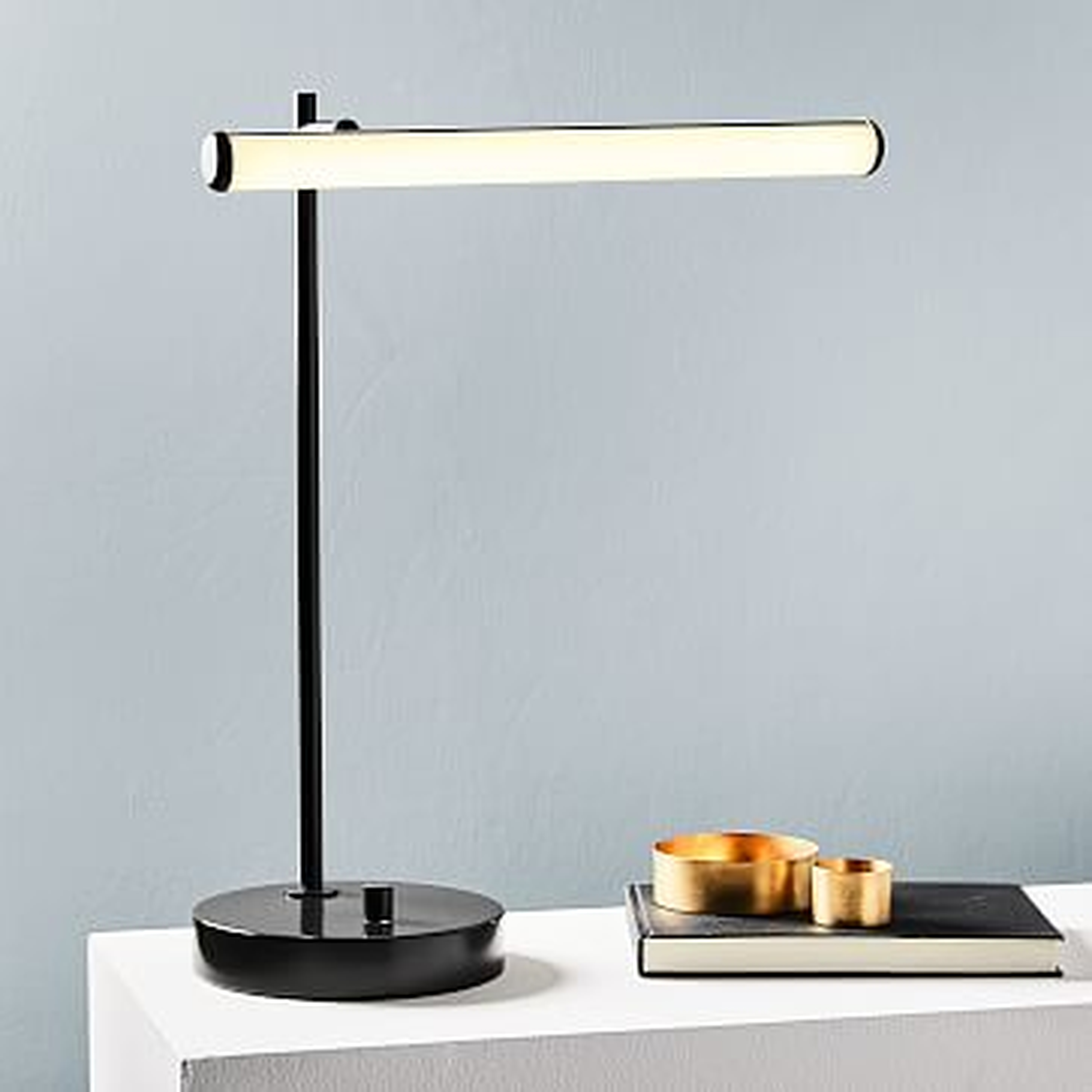 Light Rods LED Table Lamp, Milk, Dark Bronze - West Elm
