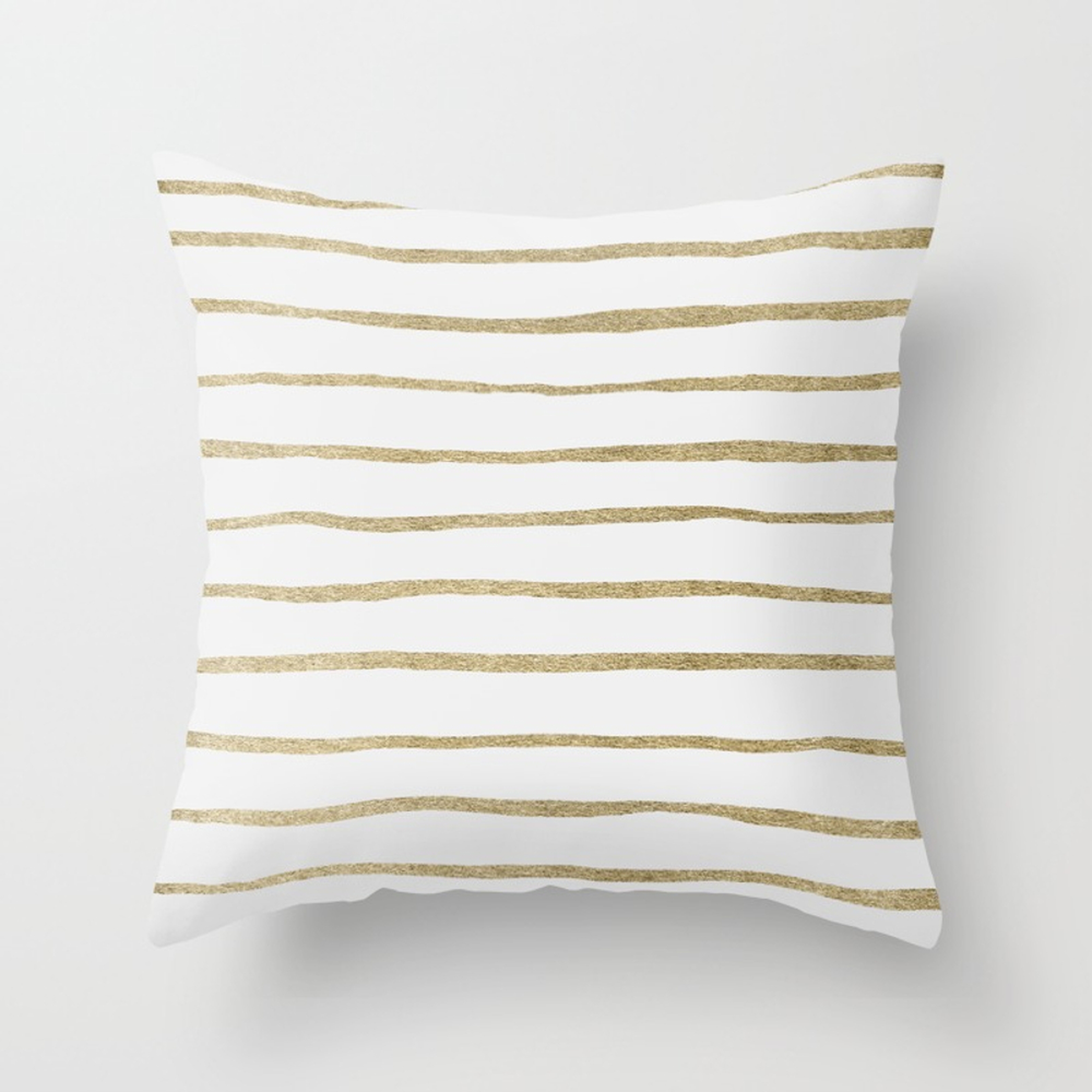 Gold Stripes Throw Pillow by Georgiana Paraschiv - Cover (20" x 20") With Pillow Insert - Indoor Pillow - Society6