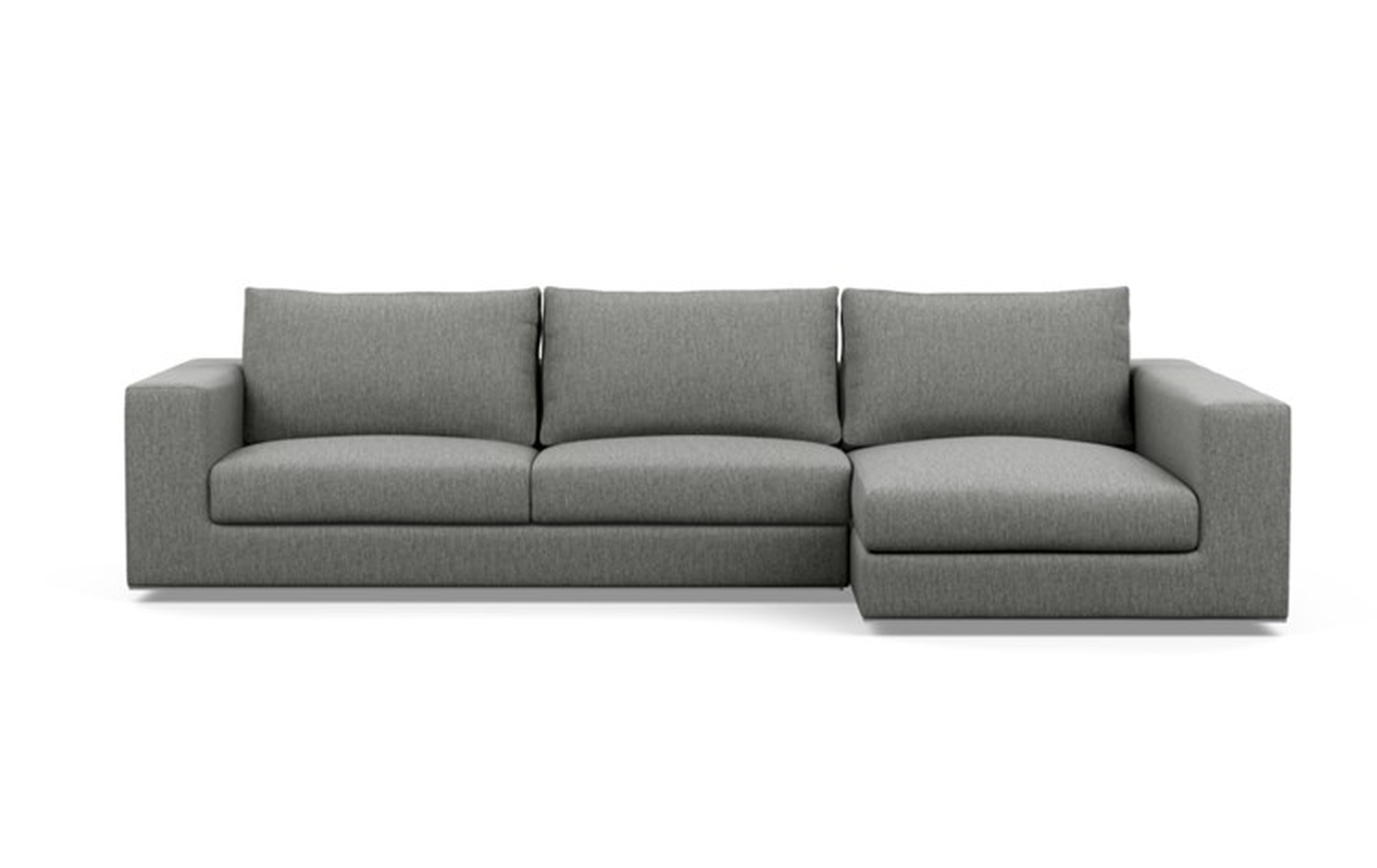 Walters Right Sectional with Grey Plow Fabric and down alt. cushions - Interior Define