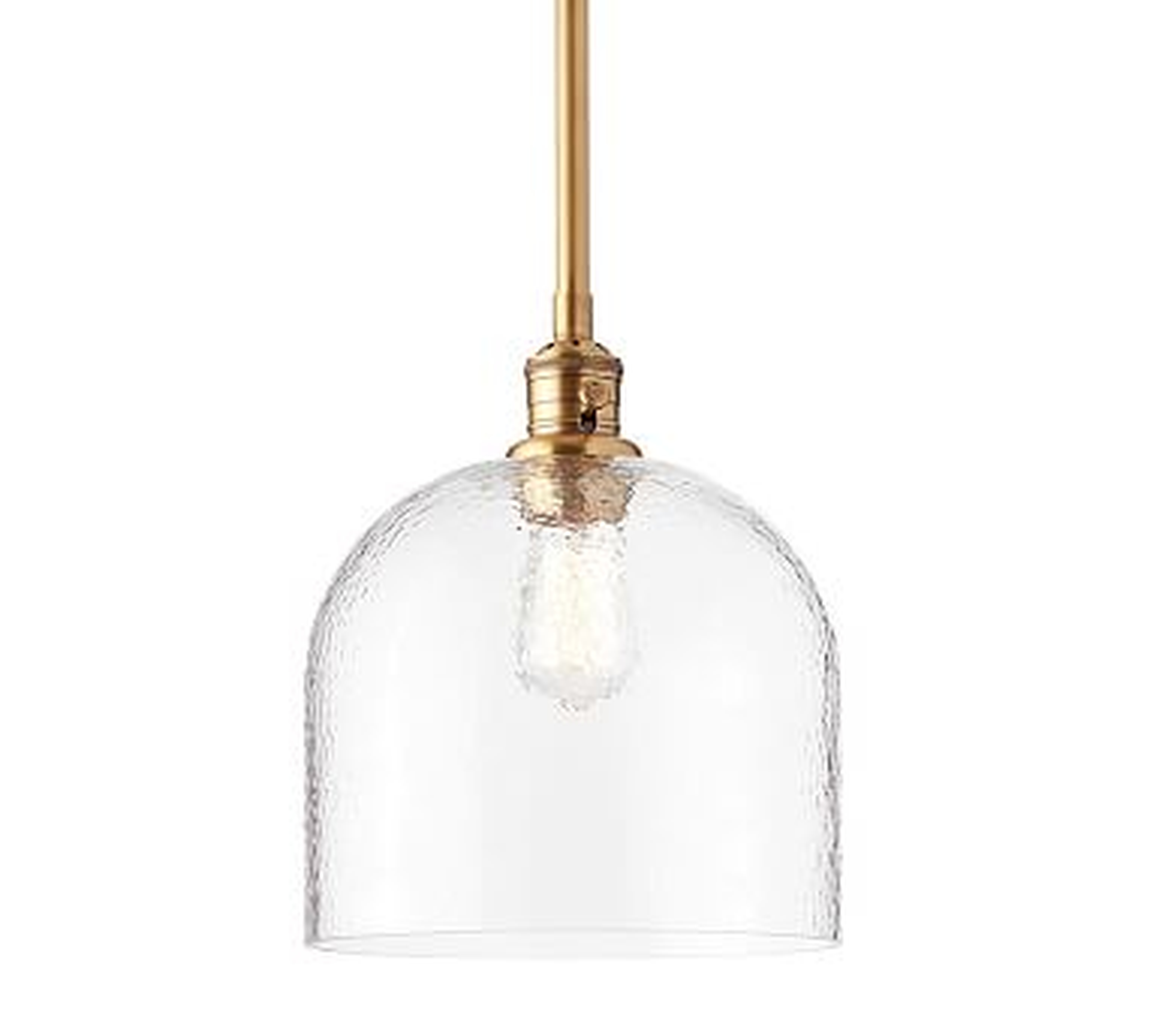 Textured Glass Pole Pendant with Brass Hardware, Large - Pottery Barn