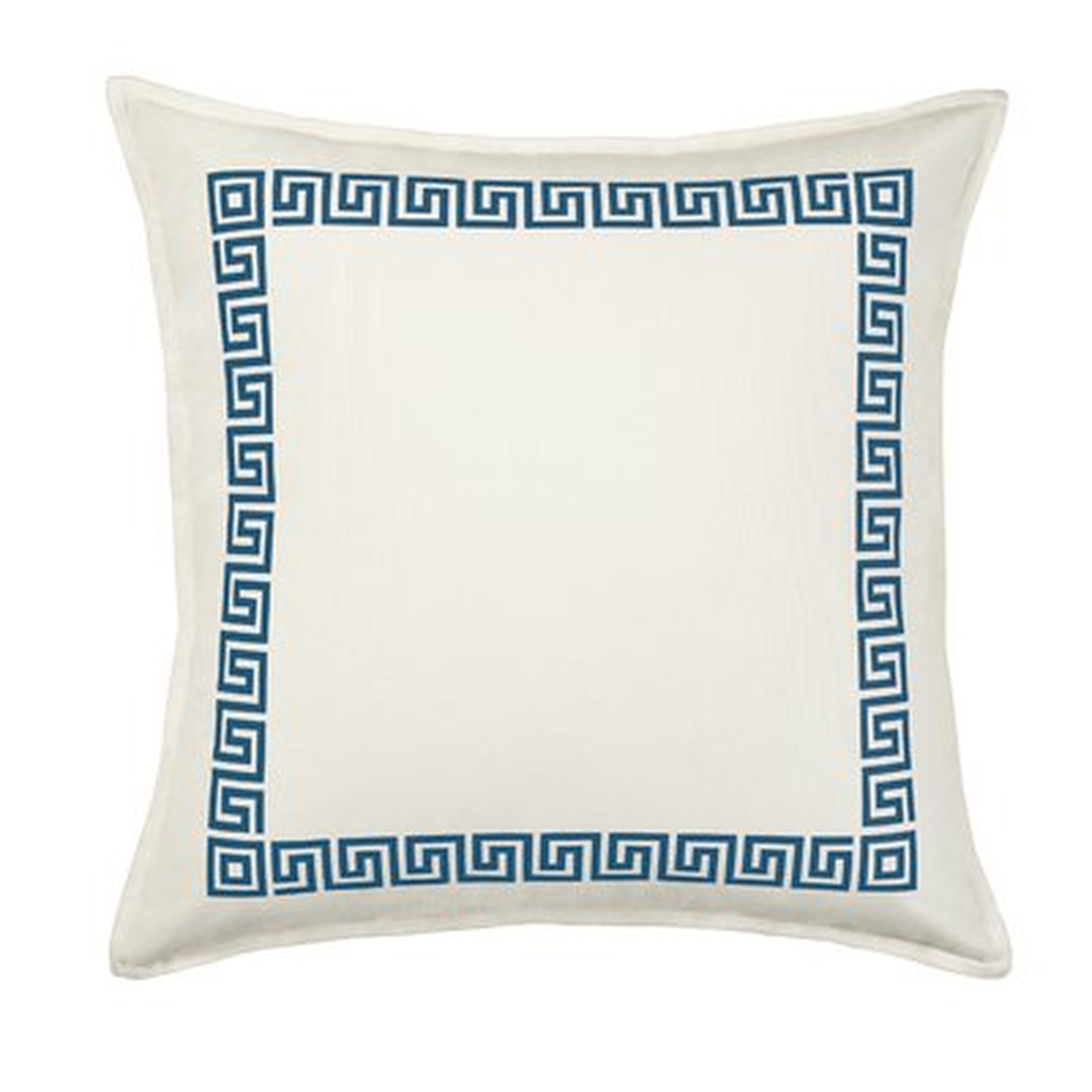 Dore Greek Key Cotton Canvas Throw Pillow - Wayfair