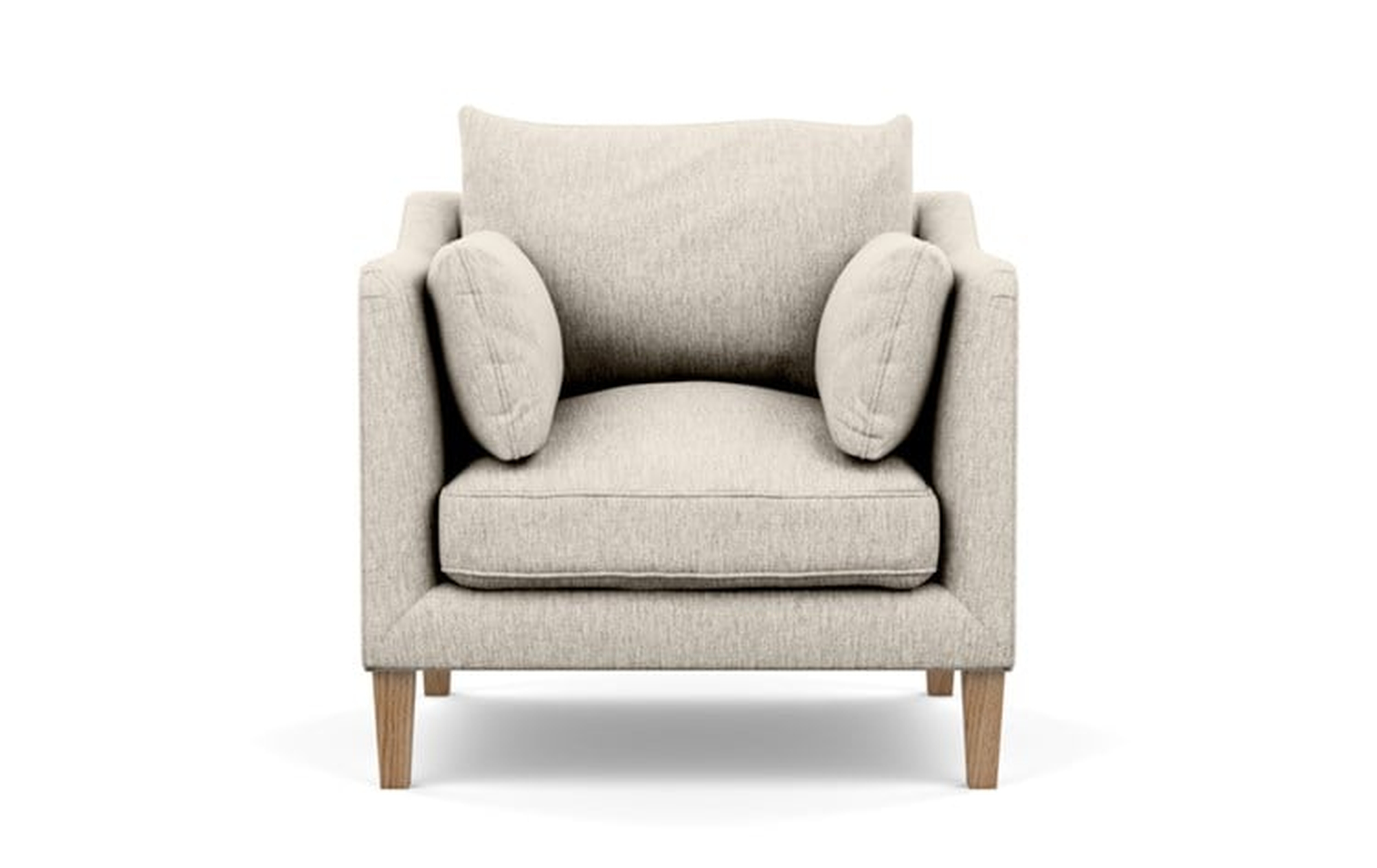 Caitlin by The Everygirl Petite Chair with Wheat Fabric and Natural Oak legs - Interior Define