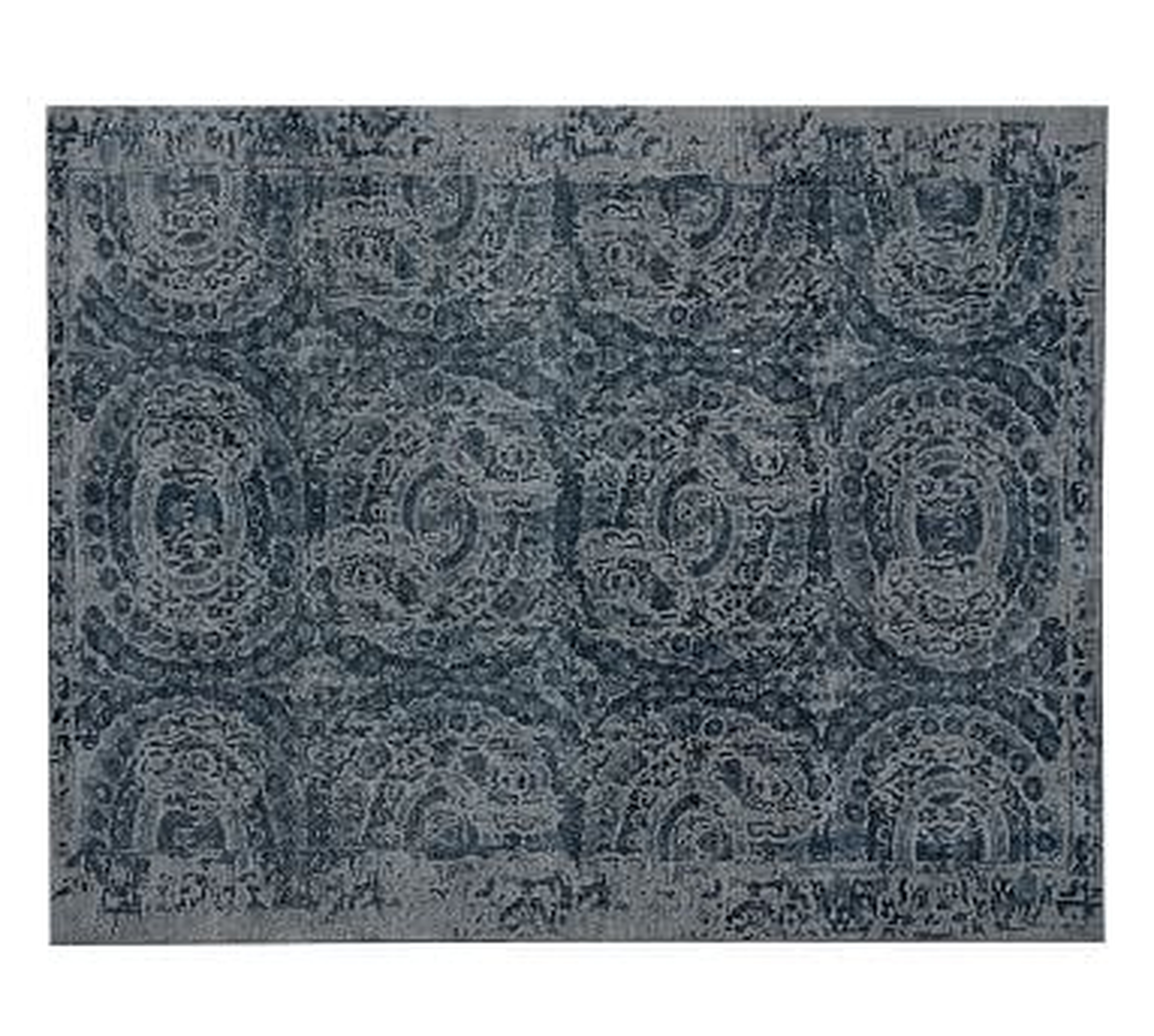 Bosworth Printed Wool Rug, 8x10', Blue - Pottery Barn