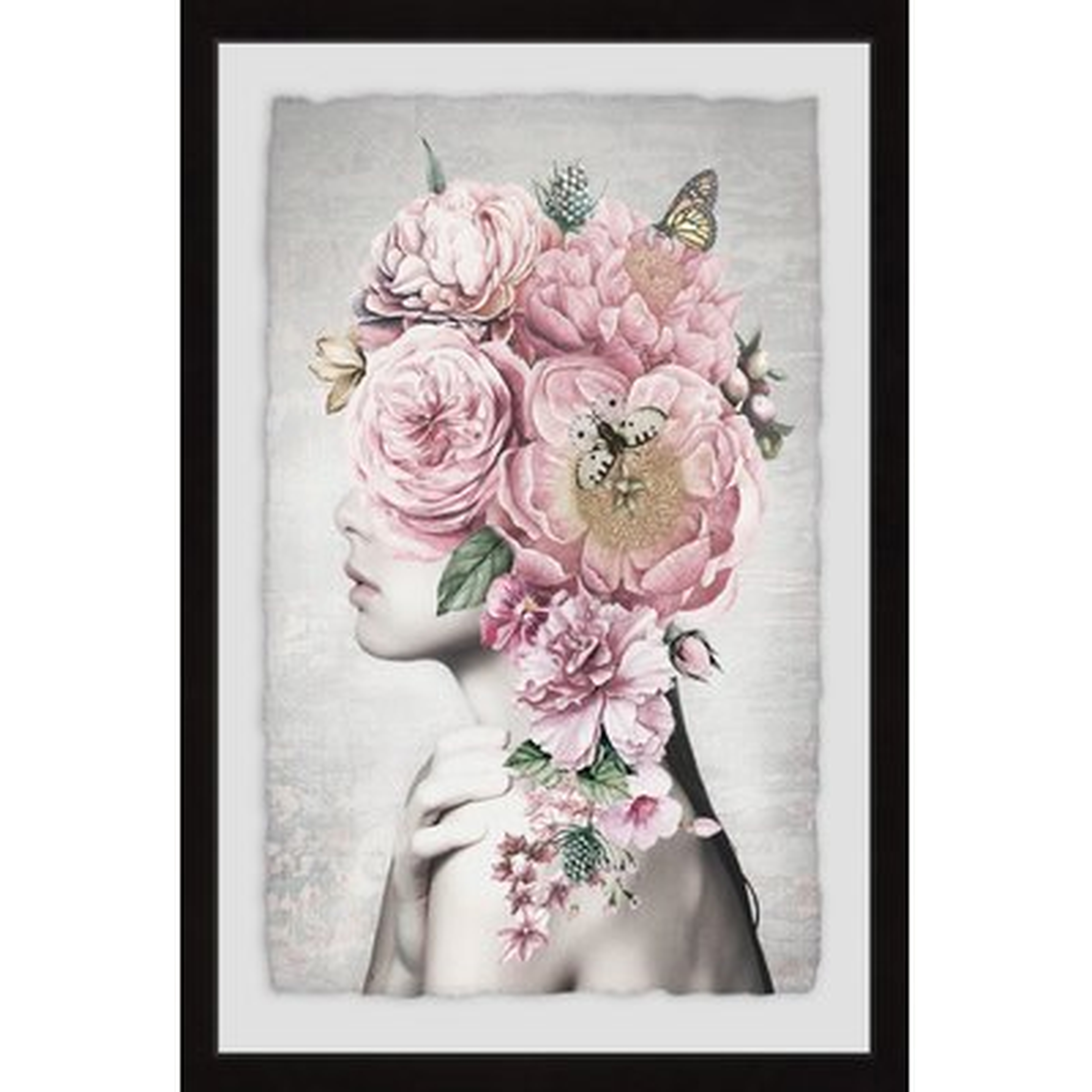 'Floral Hair' Framed Graphic Art Print - Wayfair