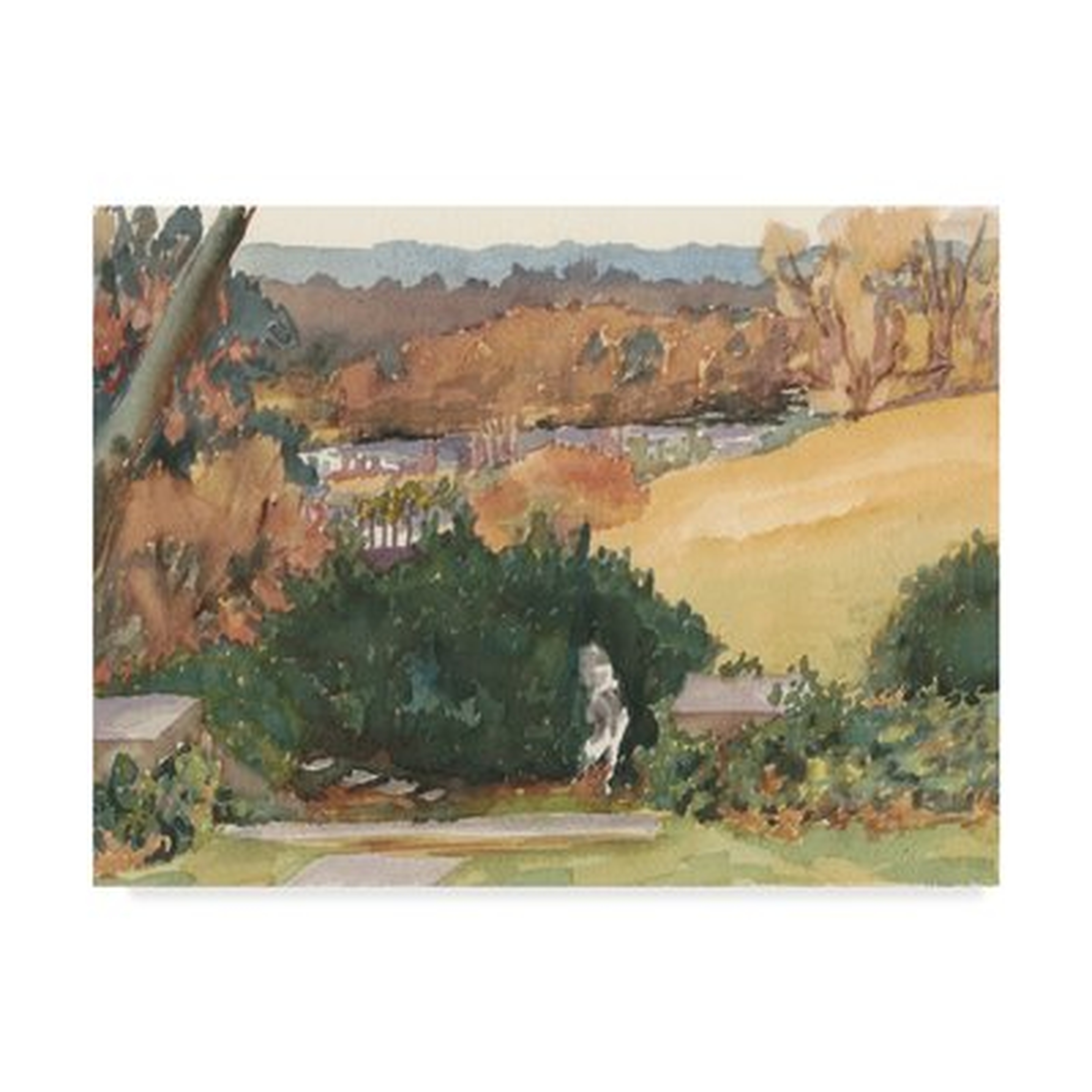'Watercolor Garden III' Watercolor Painting Print on Wrapped Canvas - Wayfair