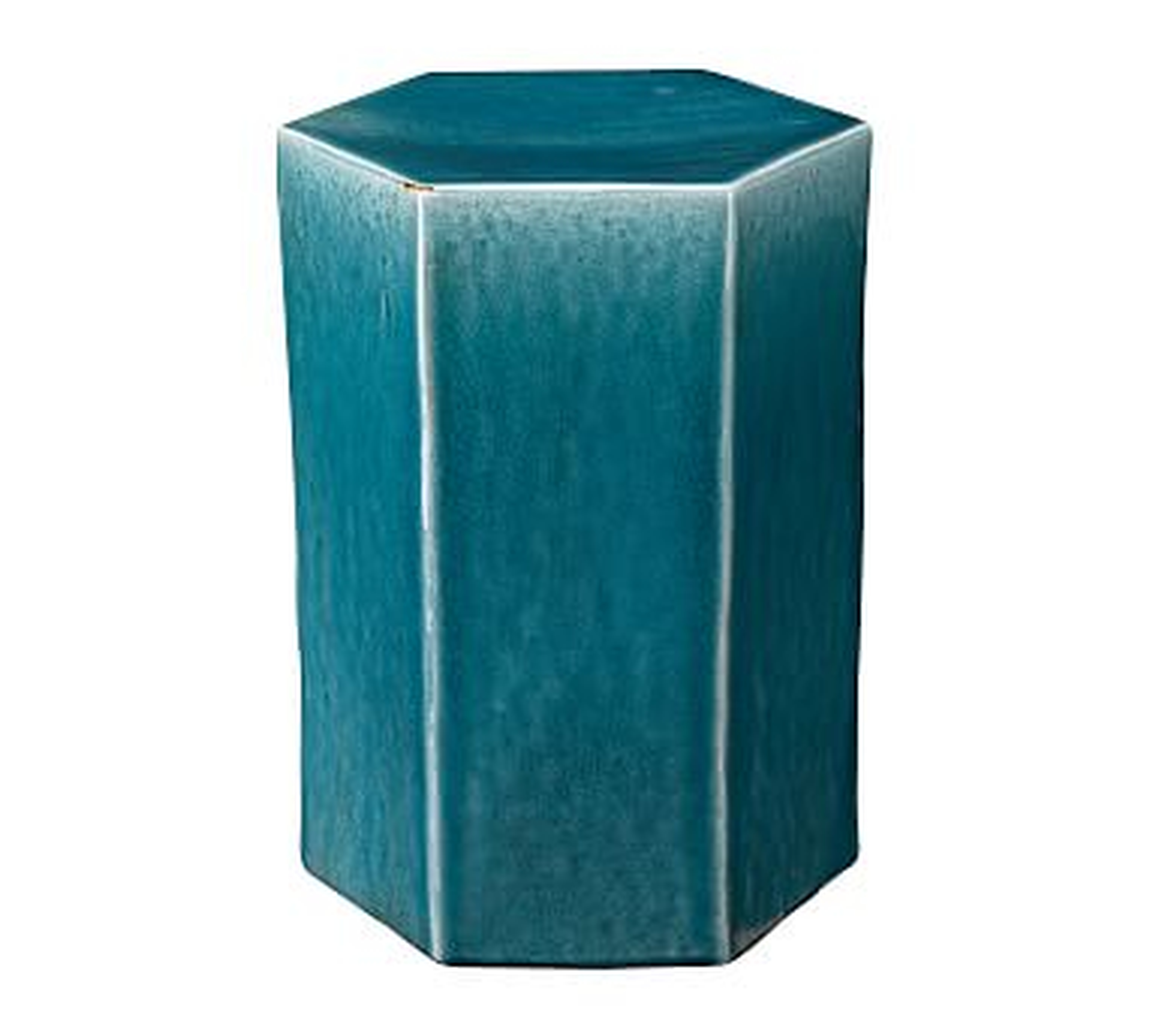 Croft Ceramic Side Table, Teal, Small - Pottery Barn