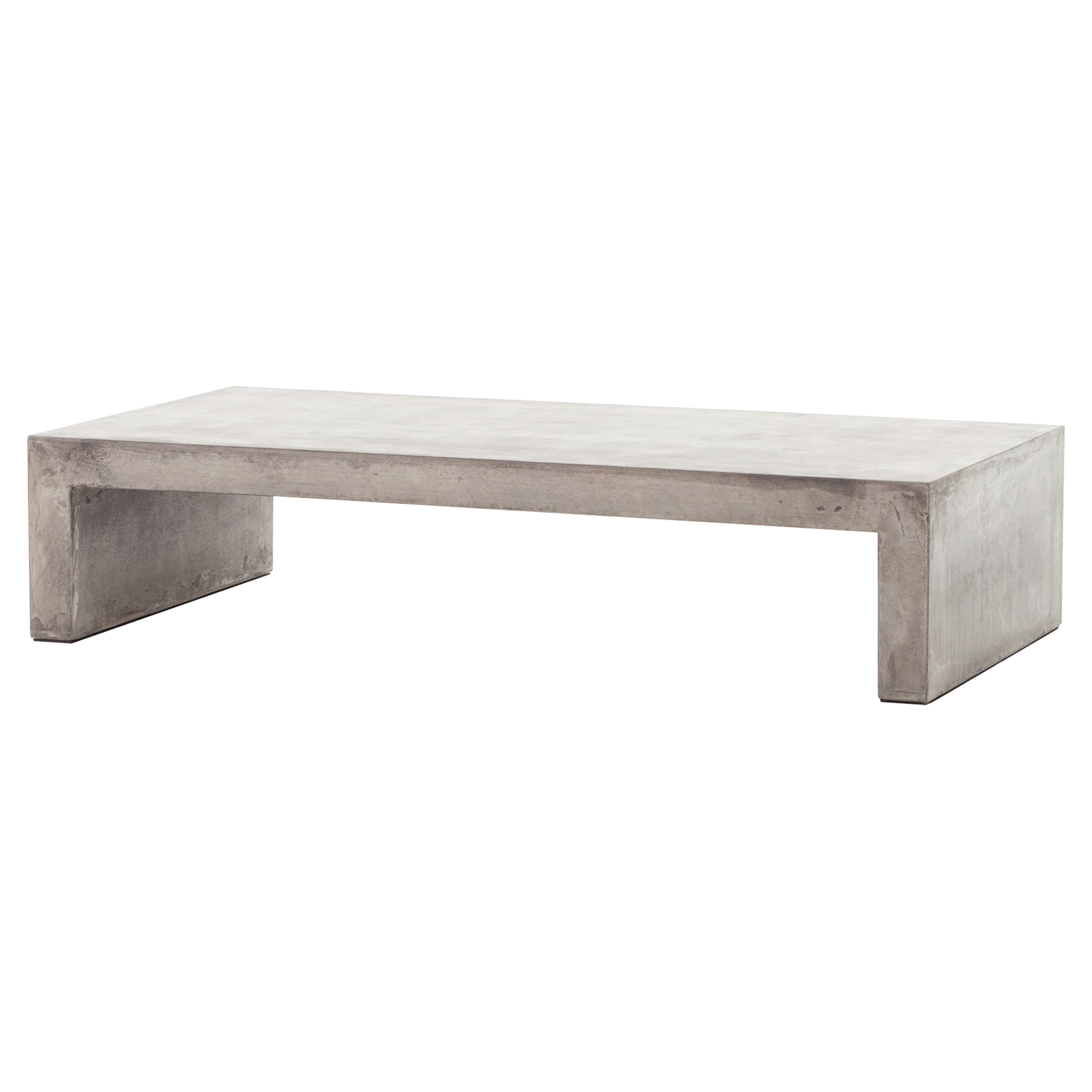 Hanz Industrial Loft Grey Block Concrete Coffee Table - Kathy Kuo Home