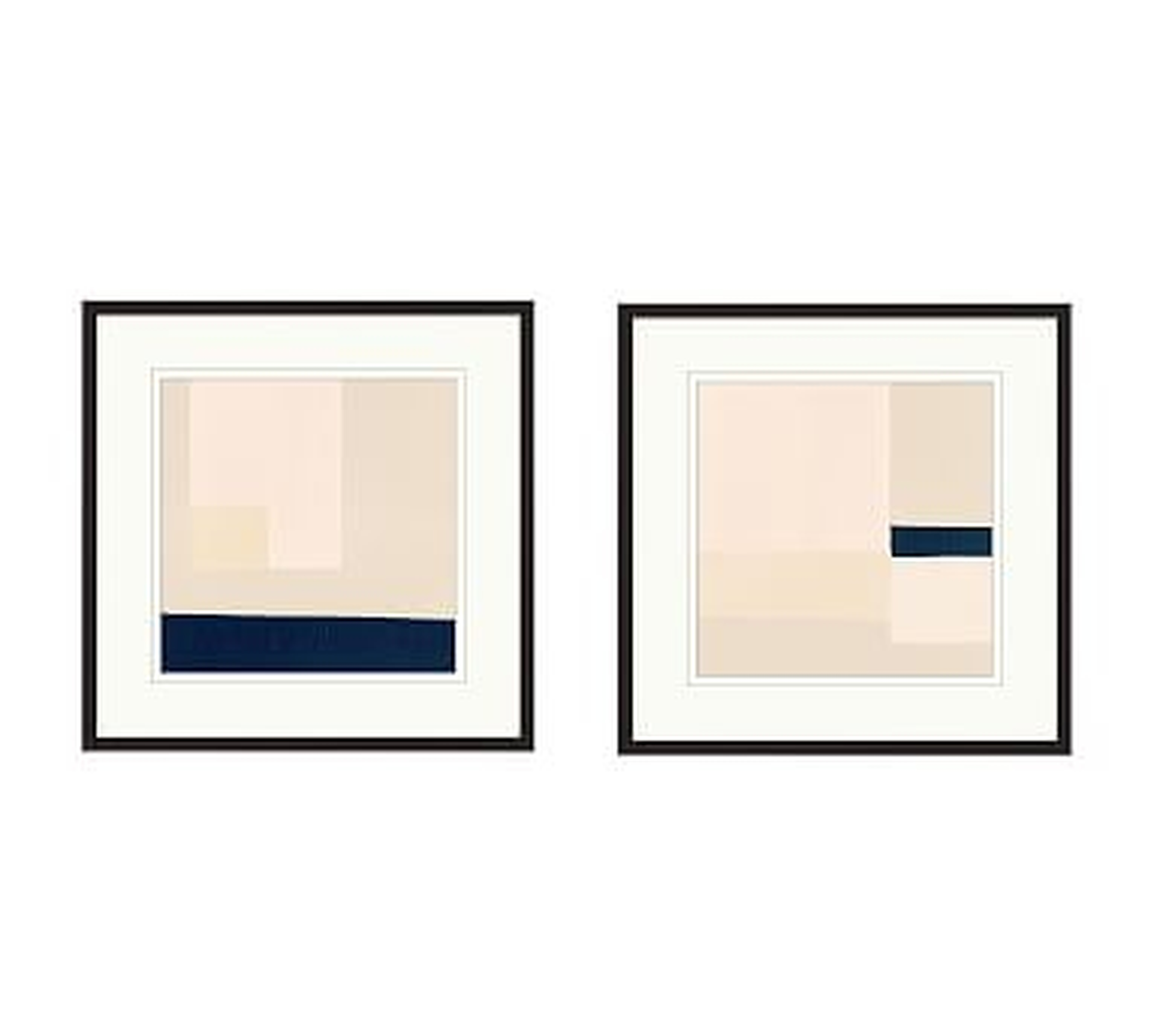 Minimal Color Block Framed Paper Prints, Set of 2, 23" x 23" - Pottery Barn