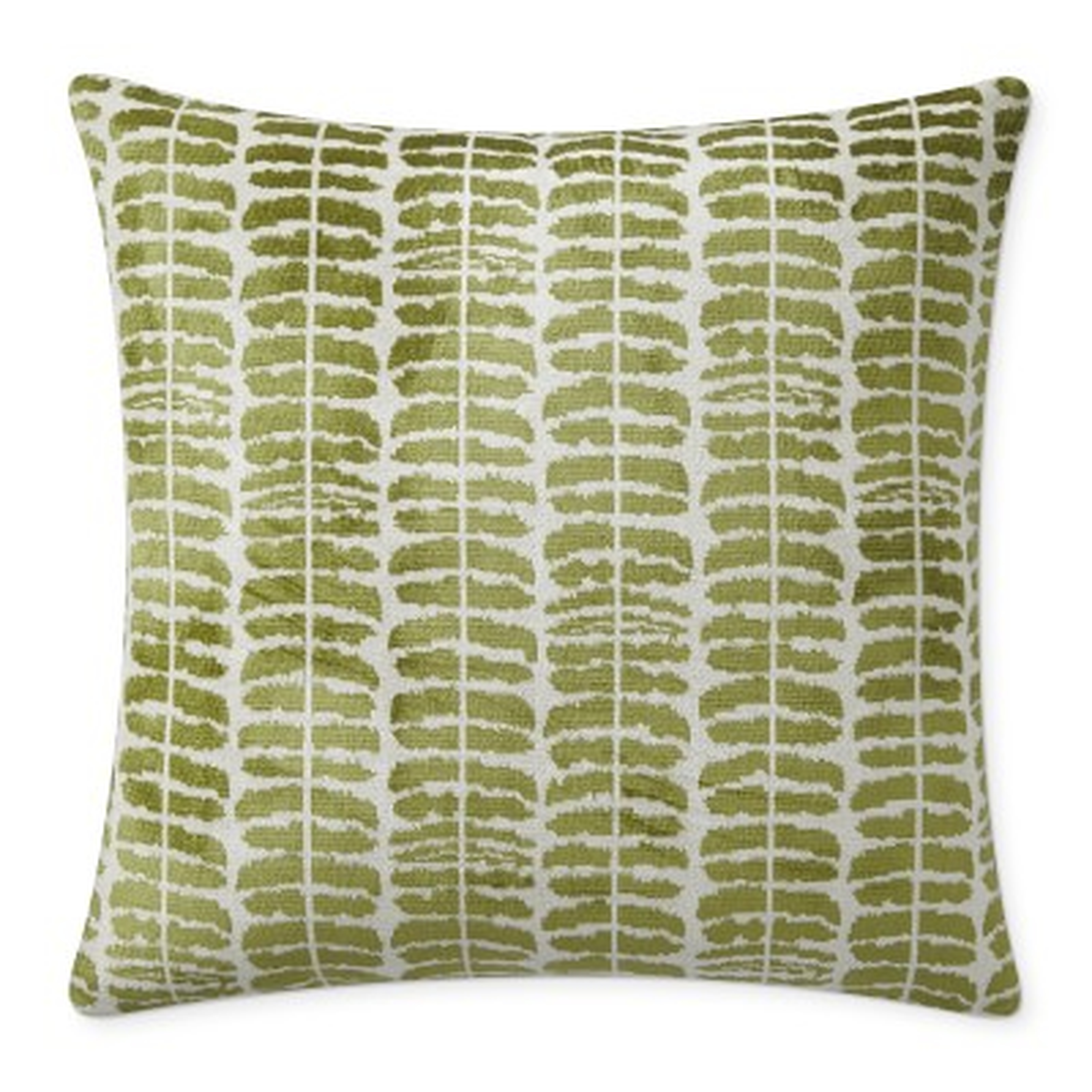 Stripe Velvet Jacquard Pillow Cover, 22" X 22", Green - Williams Sonoma