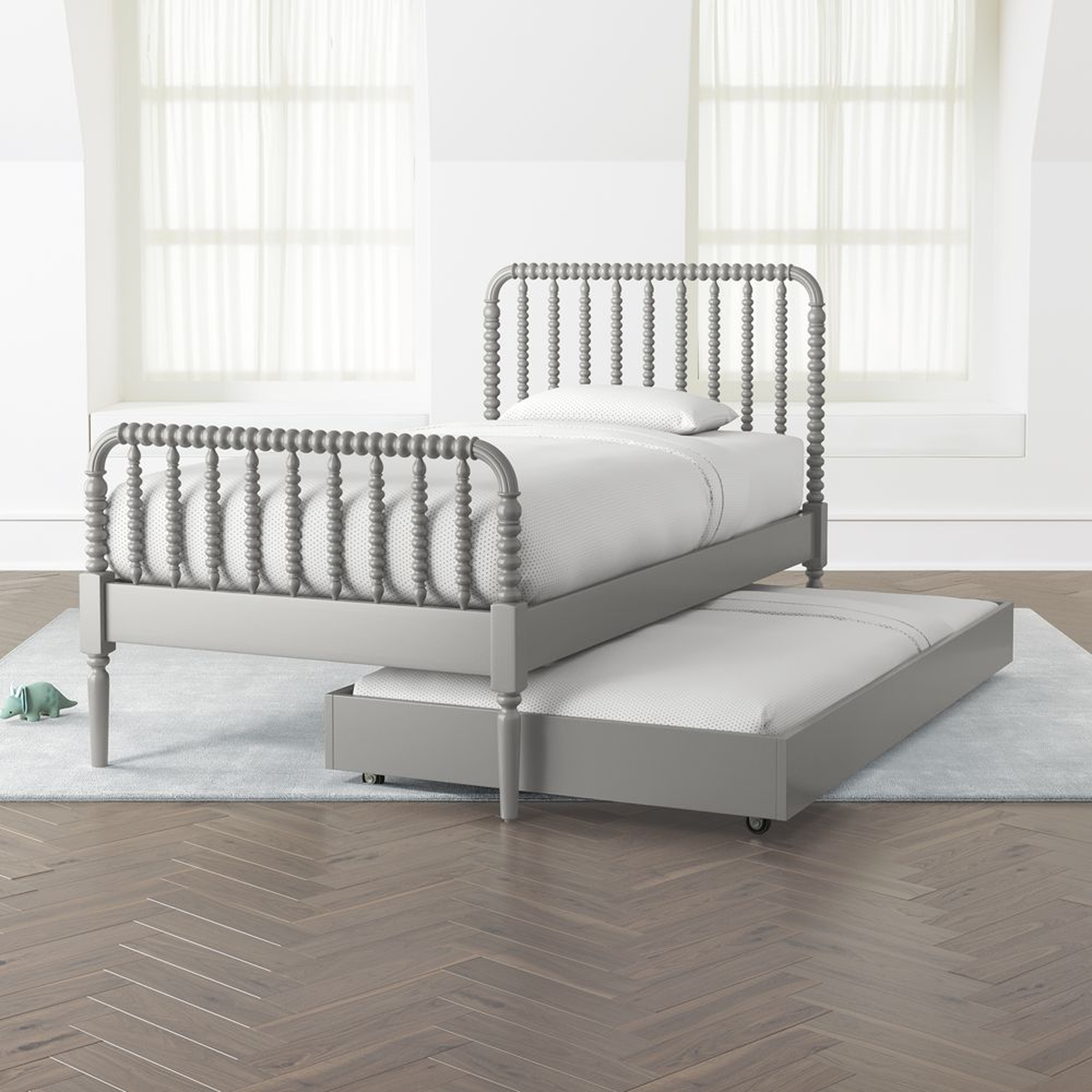 Jenny Lind Grey Trundle Bed - Crate and Barrel