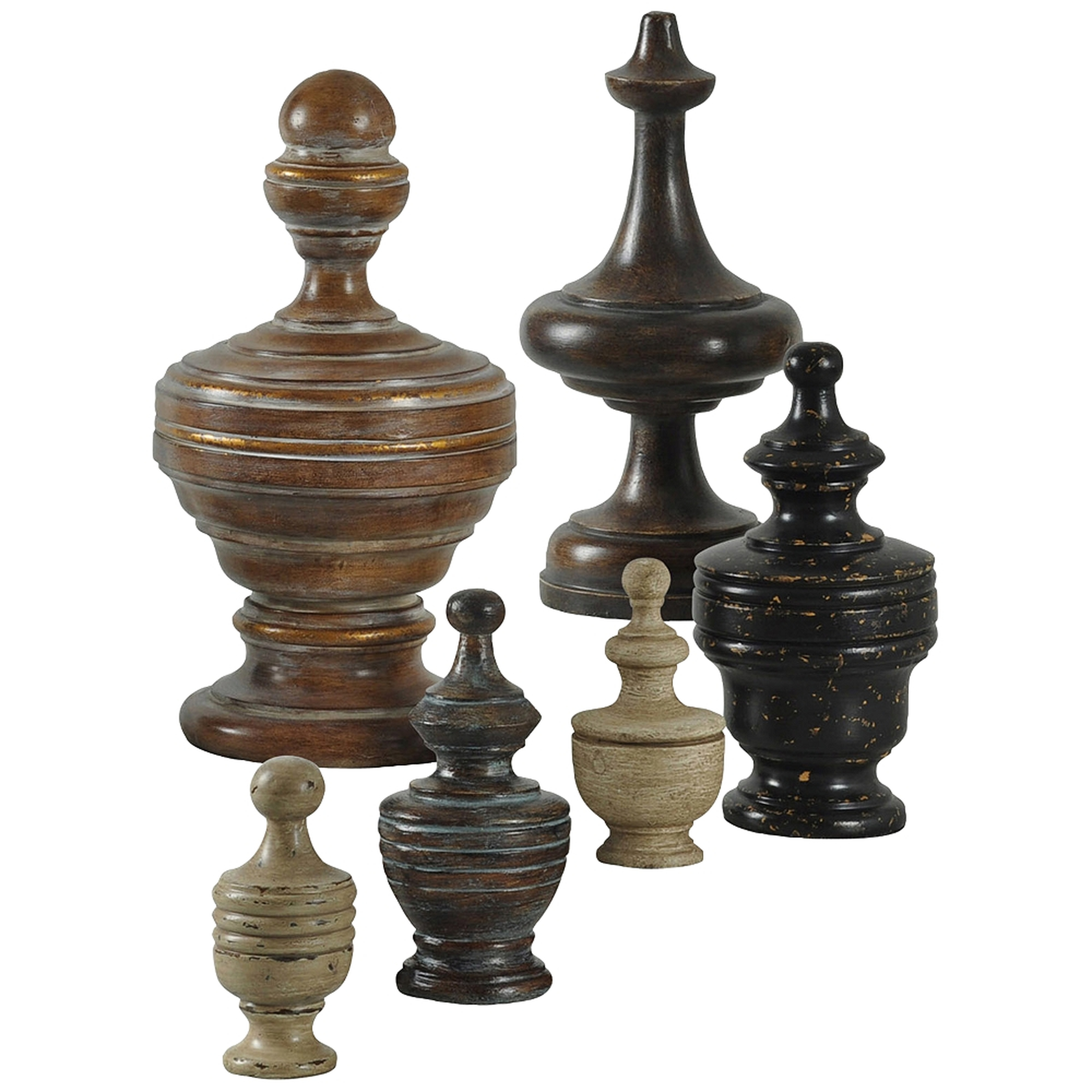 Chess Anyone Earth Tones 6-Piece Decorative Figurine Set - Style # 70W90 - Lamps Plus
