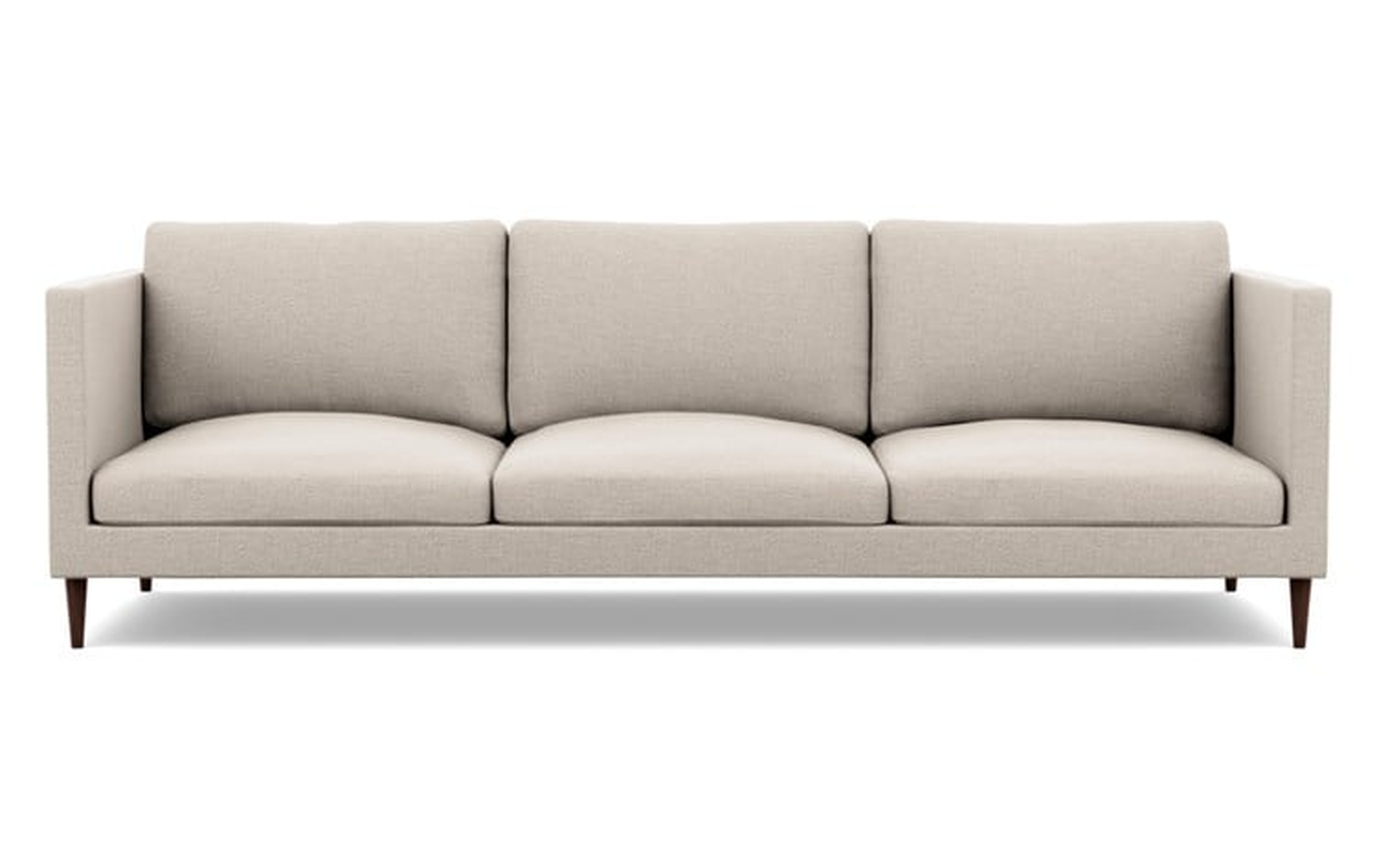 Oliver Sofa with Beige Linen Fabric and Oiled Walnut legs - Interior Define