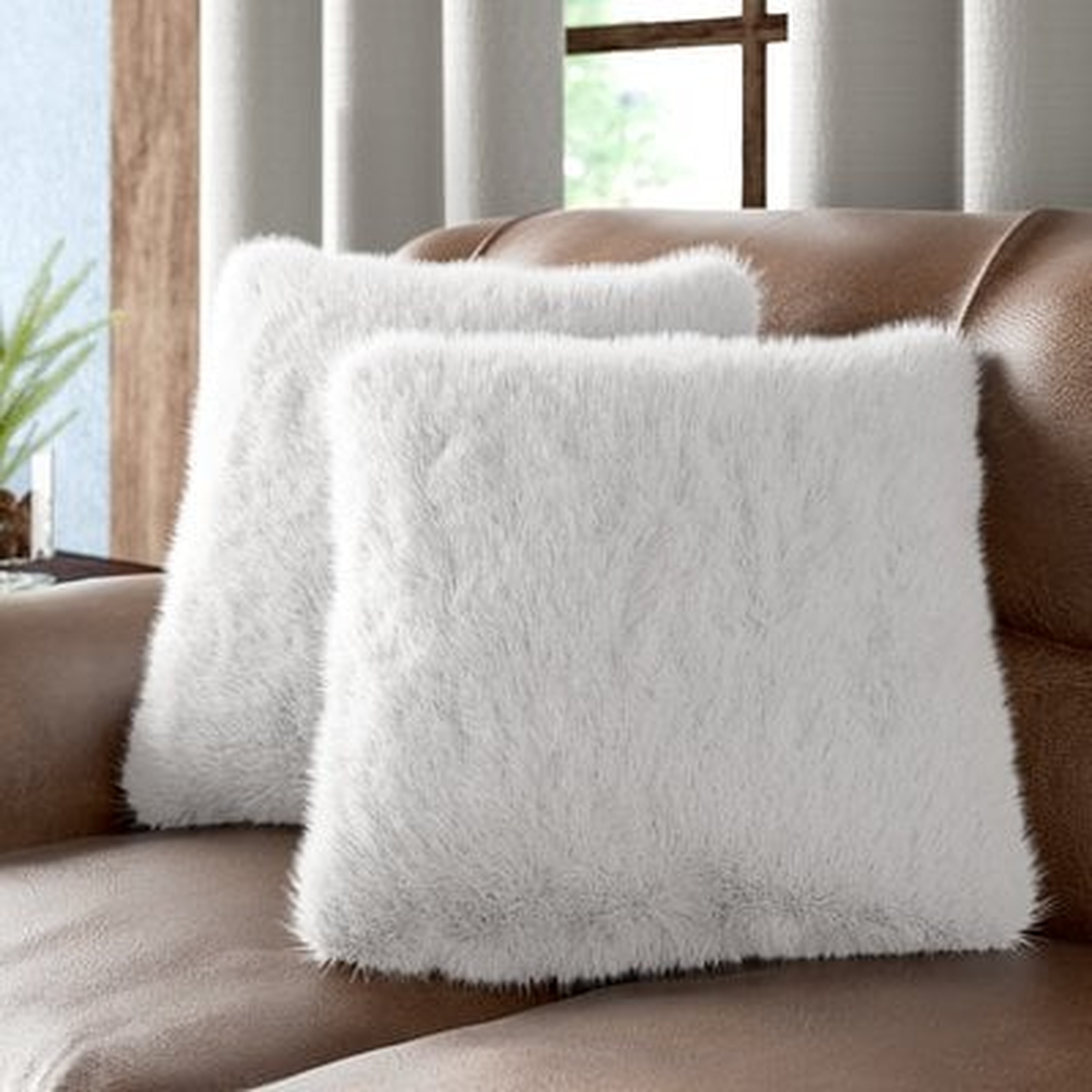 Sheba Faux Fur Throw Pillow (Set of 2) - Wayfair