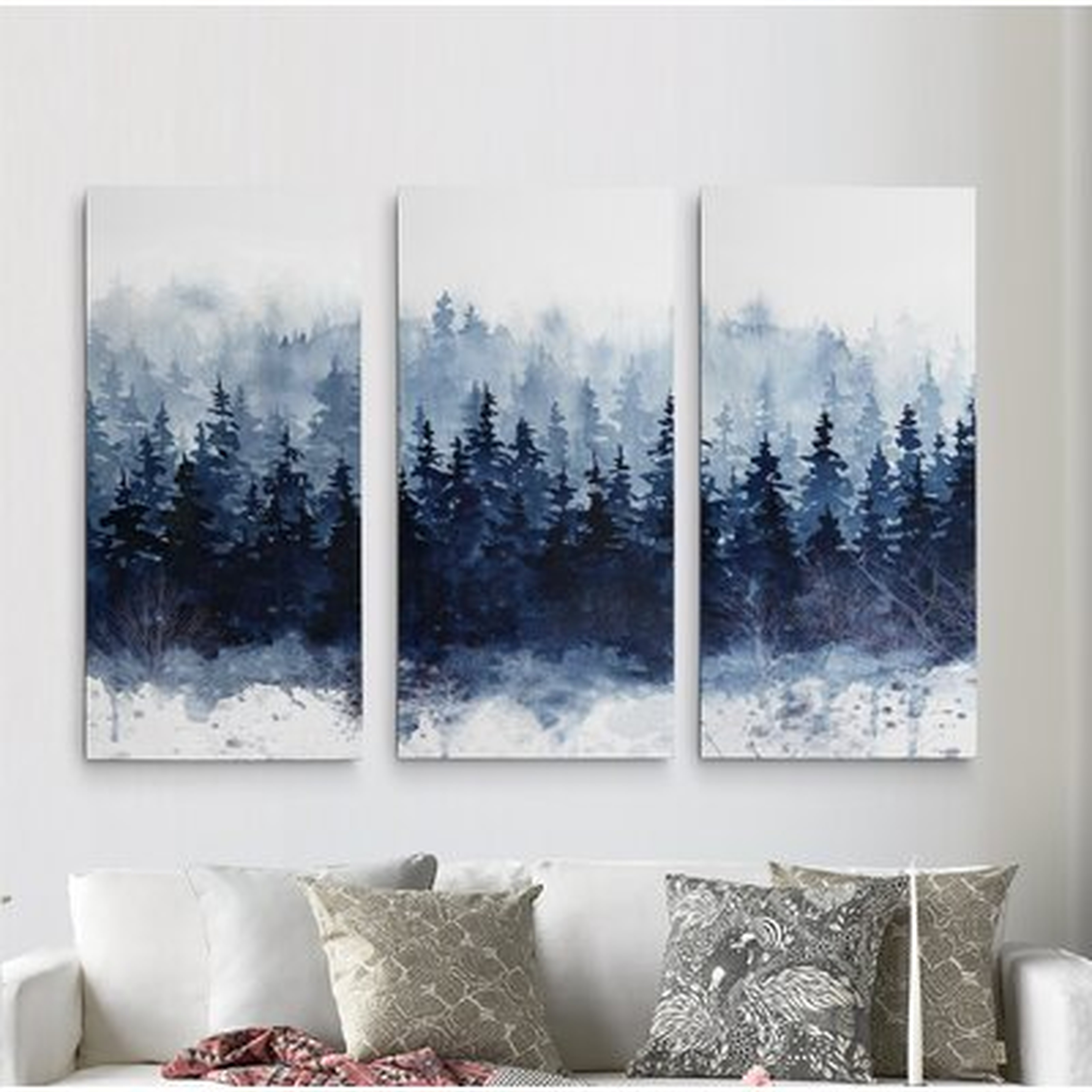 A Premium 'Indigo Forest' Painting Multi-Piece Image on Canvas - Wayfair