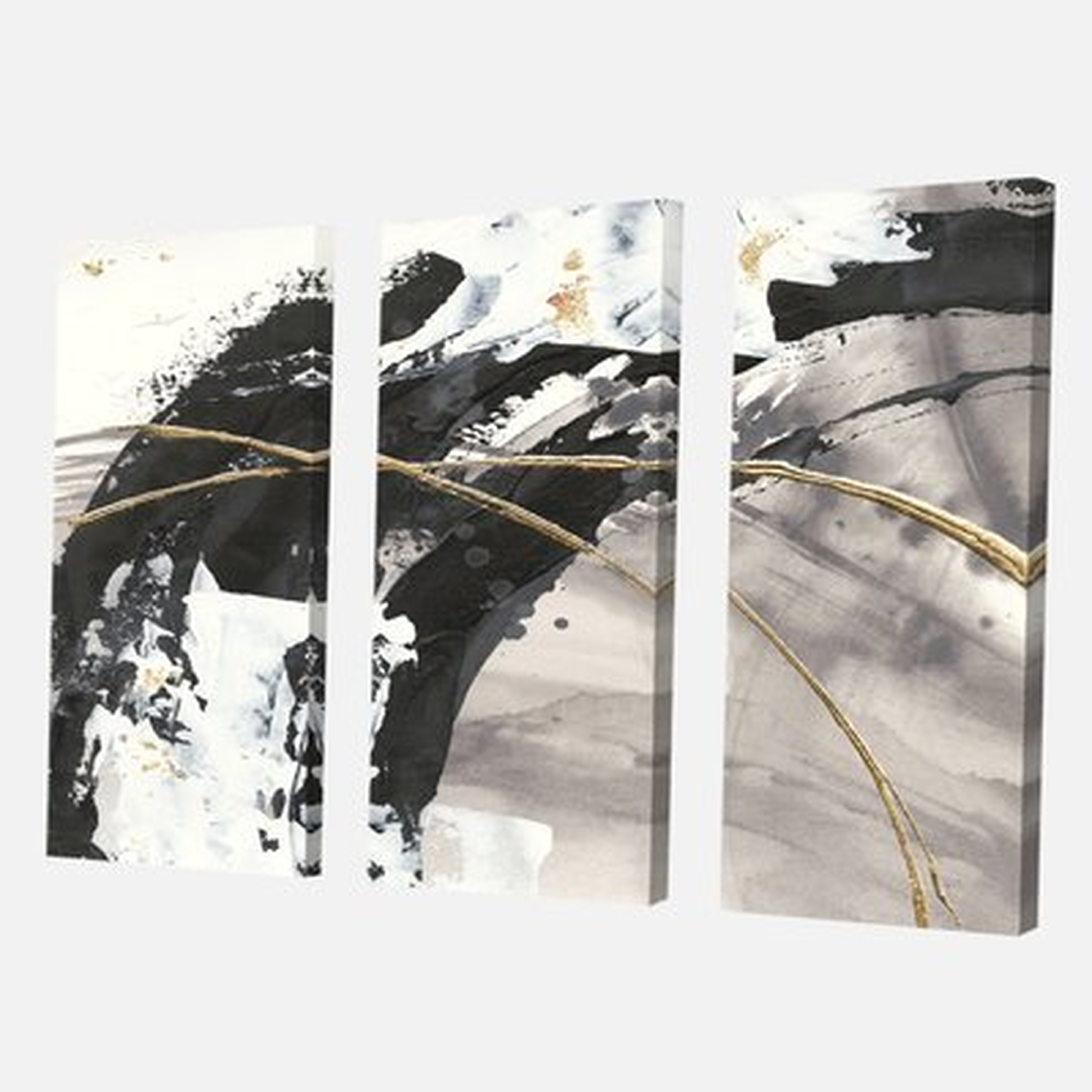 'Glam Painted Arcs I' Painting Multi-Piece Image on Wrapped Canvas - Wayfair