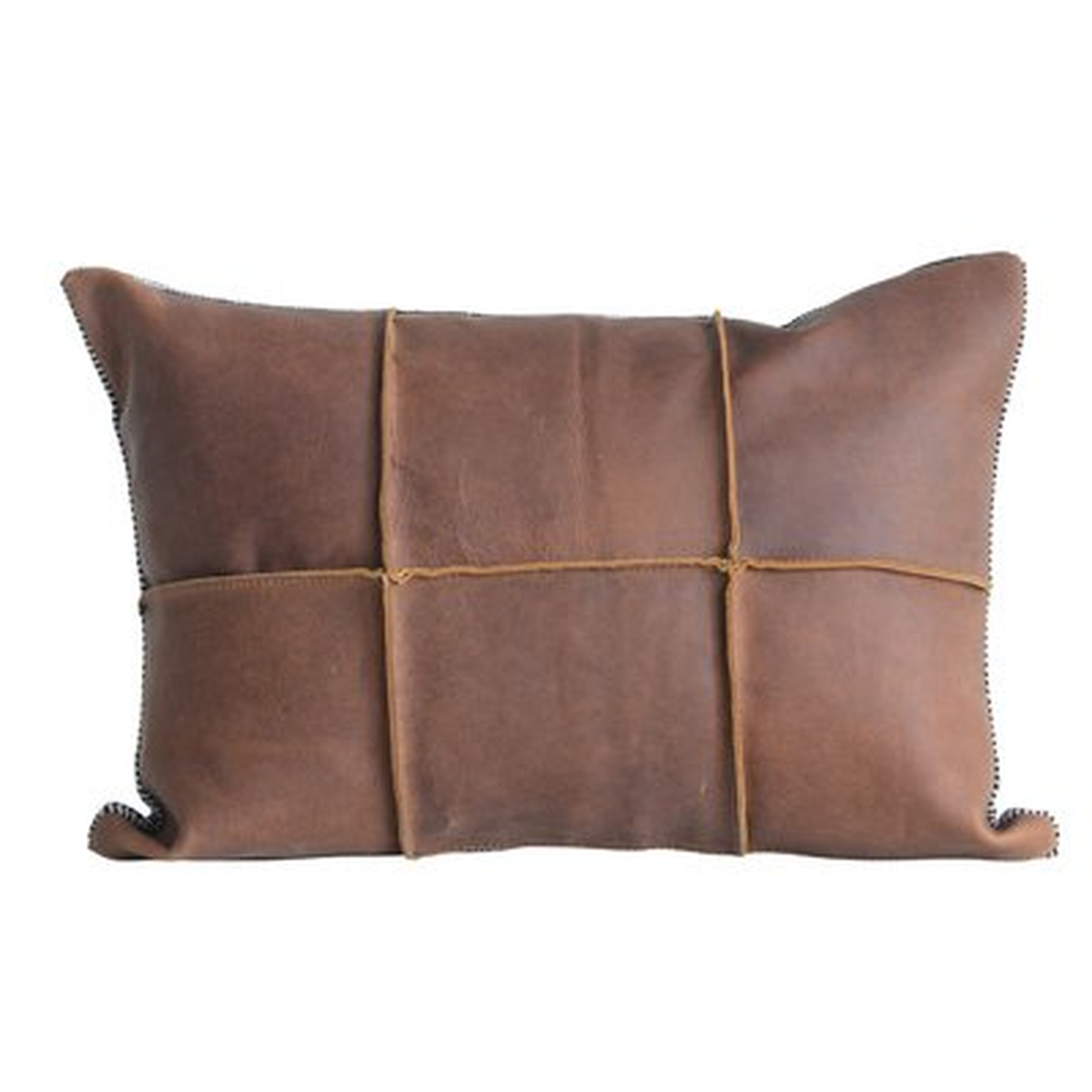 Tana Striped Leather Lumbar Pillow - AllModern