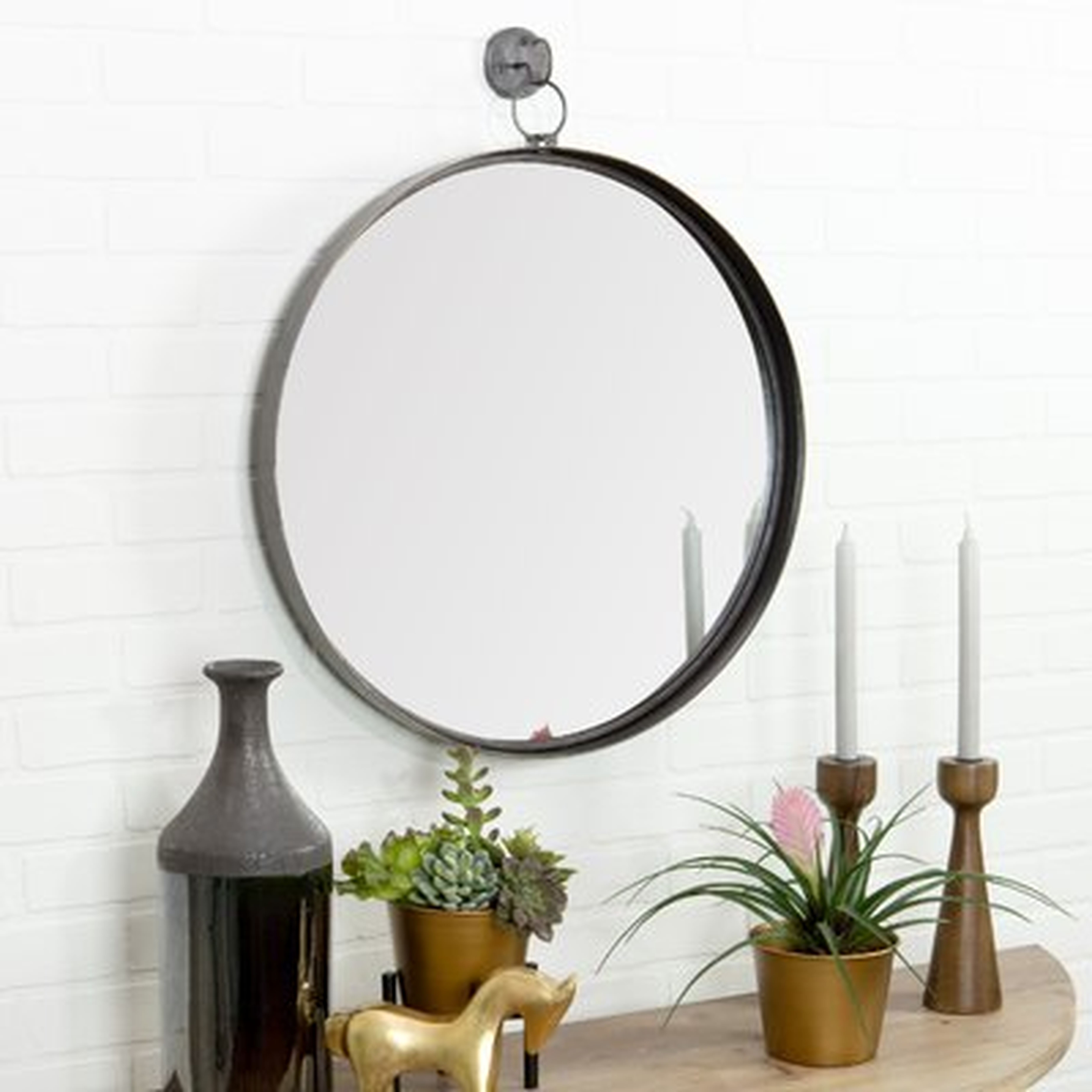 Della Round Metal Wall Mirror - Wayfair