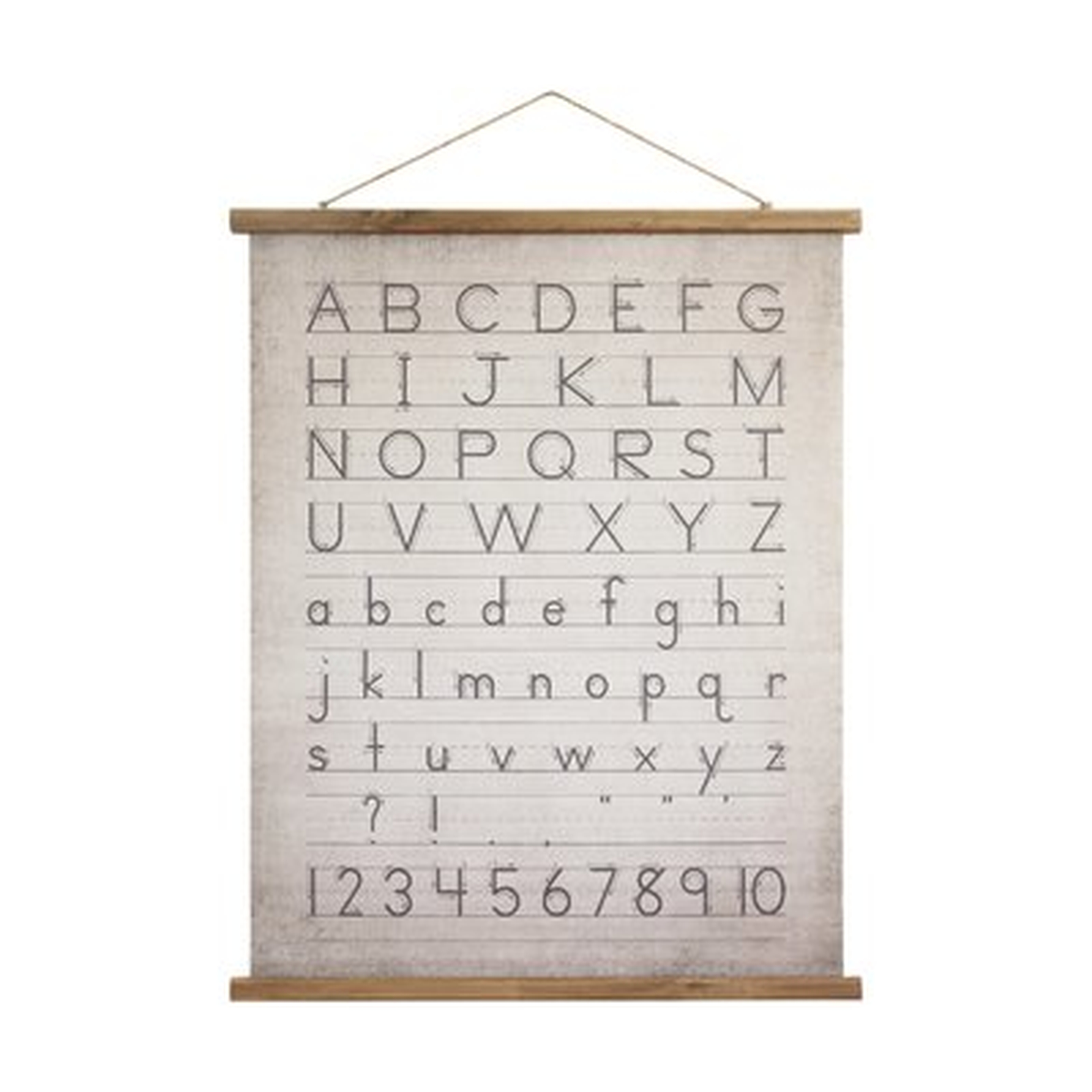 Holler Alphabet and Numbers Wood Scroll Banner - Wayfair
