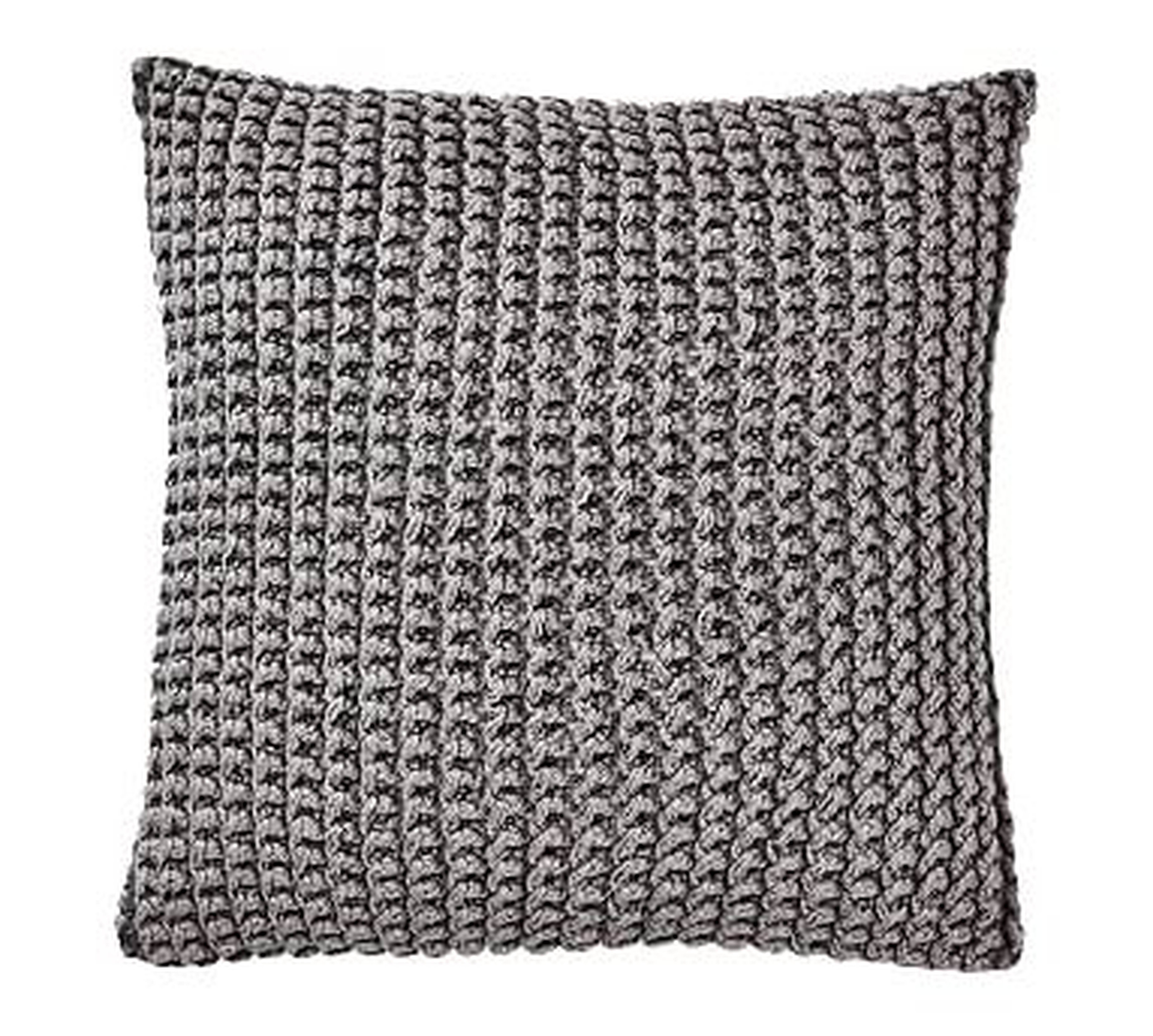 Ezra Chunky Knit Pillow, 20 Inches, Gray - Pottery Barn