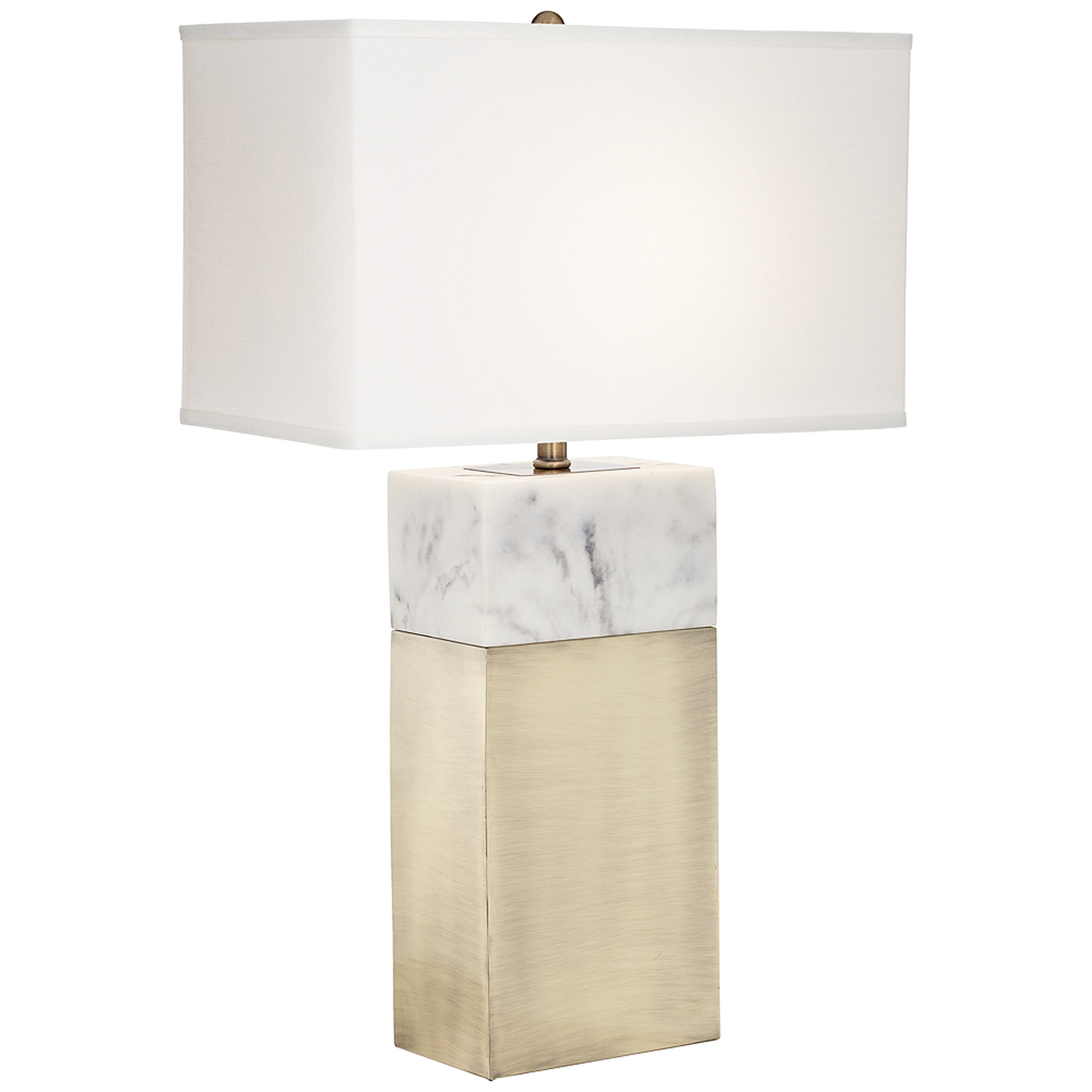 Pacific Coast Imperial 30" Antique Brass Faux Marble Modern Table Lamp - Lamps Plus
