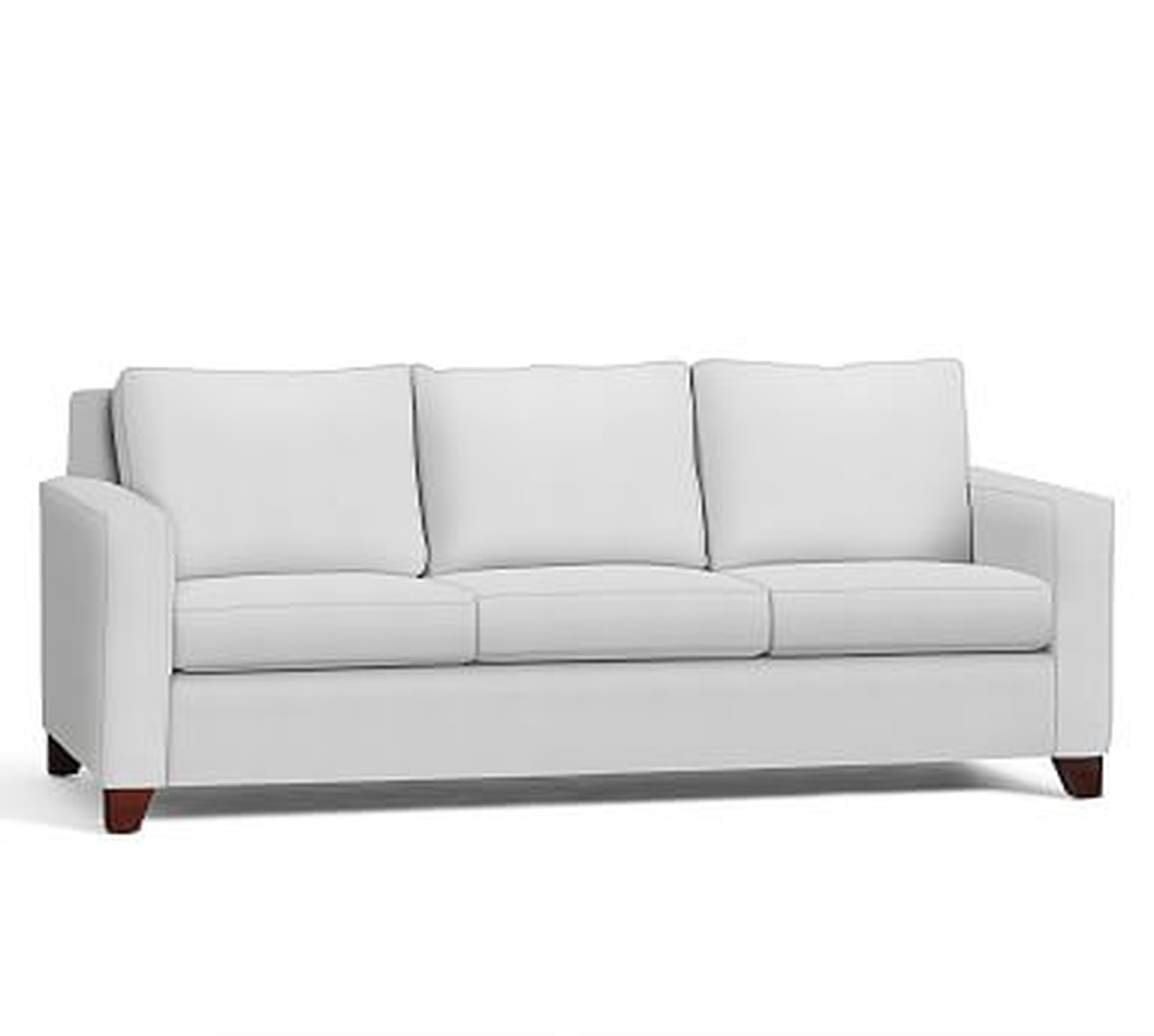 Cameron Square Arm Upholstered Grand Sofa 96" 3-Seater, Polyester Wrapped Cushions, Performance Twill Warm White - Pottery Barn