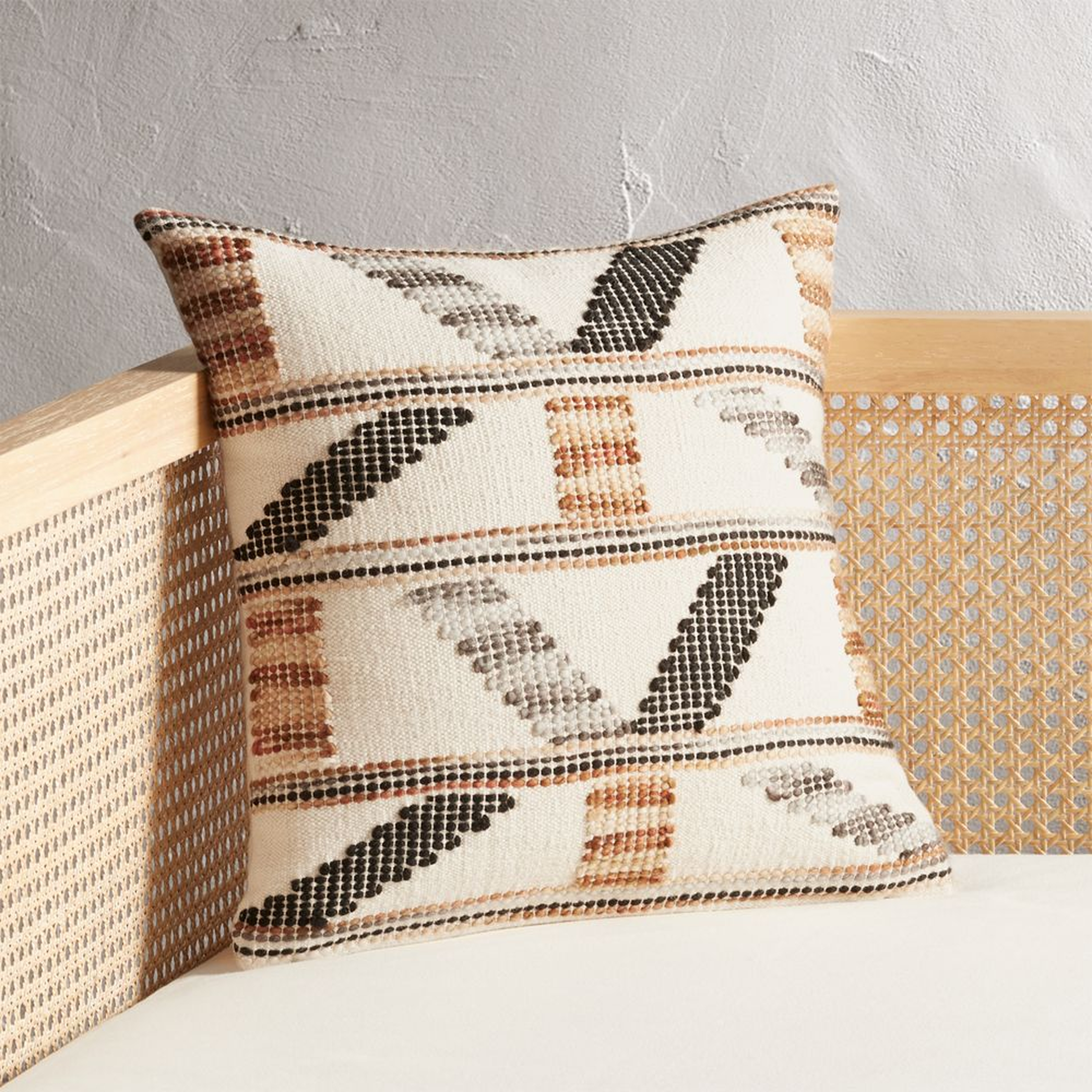 16" Dorado Handwoven Pillow with Feather-Down Insert - CB2